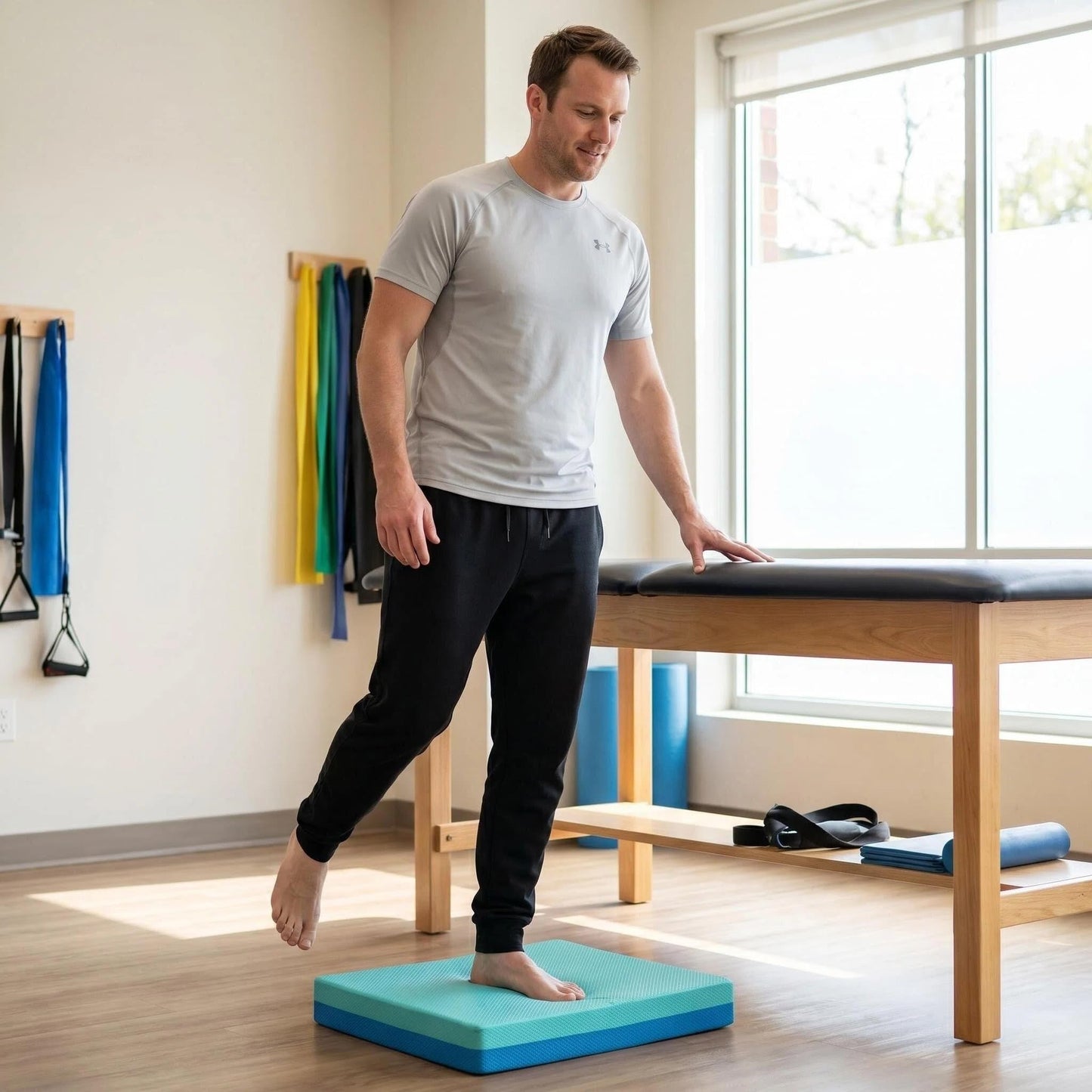 Exercise Balance Pad, 15"x12" Non-Slip Stability Training Mat - 2.25" Thick Soft Cushioned Foam for Physical Therapy, Core Training, Home Workouts & Balance Improvement