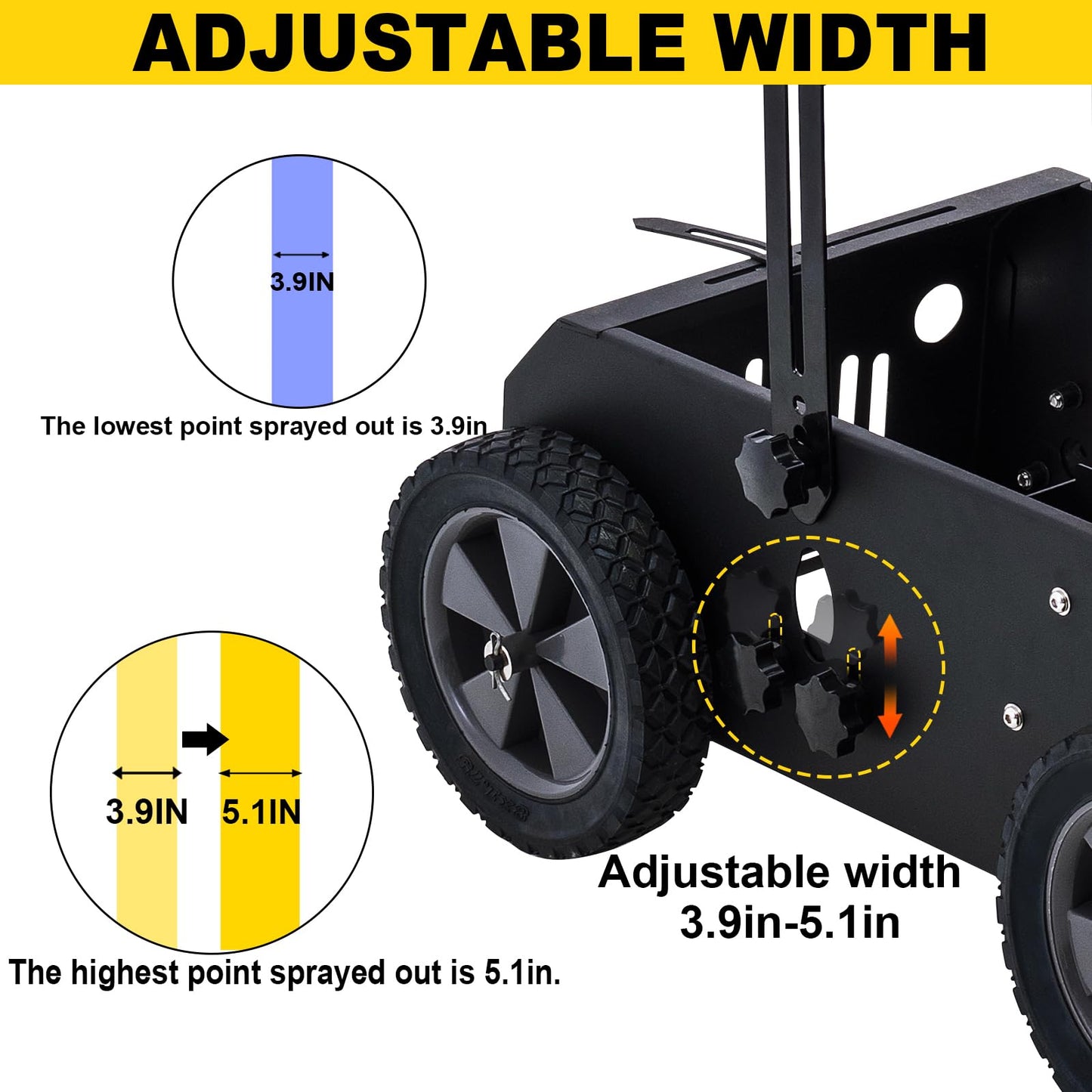 CXRCY Upgraded Double Line/Single Line Striping Line Marking Machine, Adjustable Height(5.1" to 11.6") and Width Parking Lot Striping Machine-Black