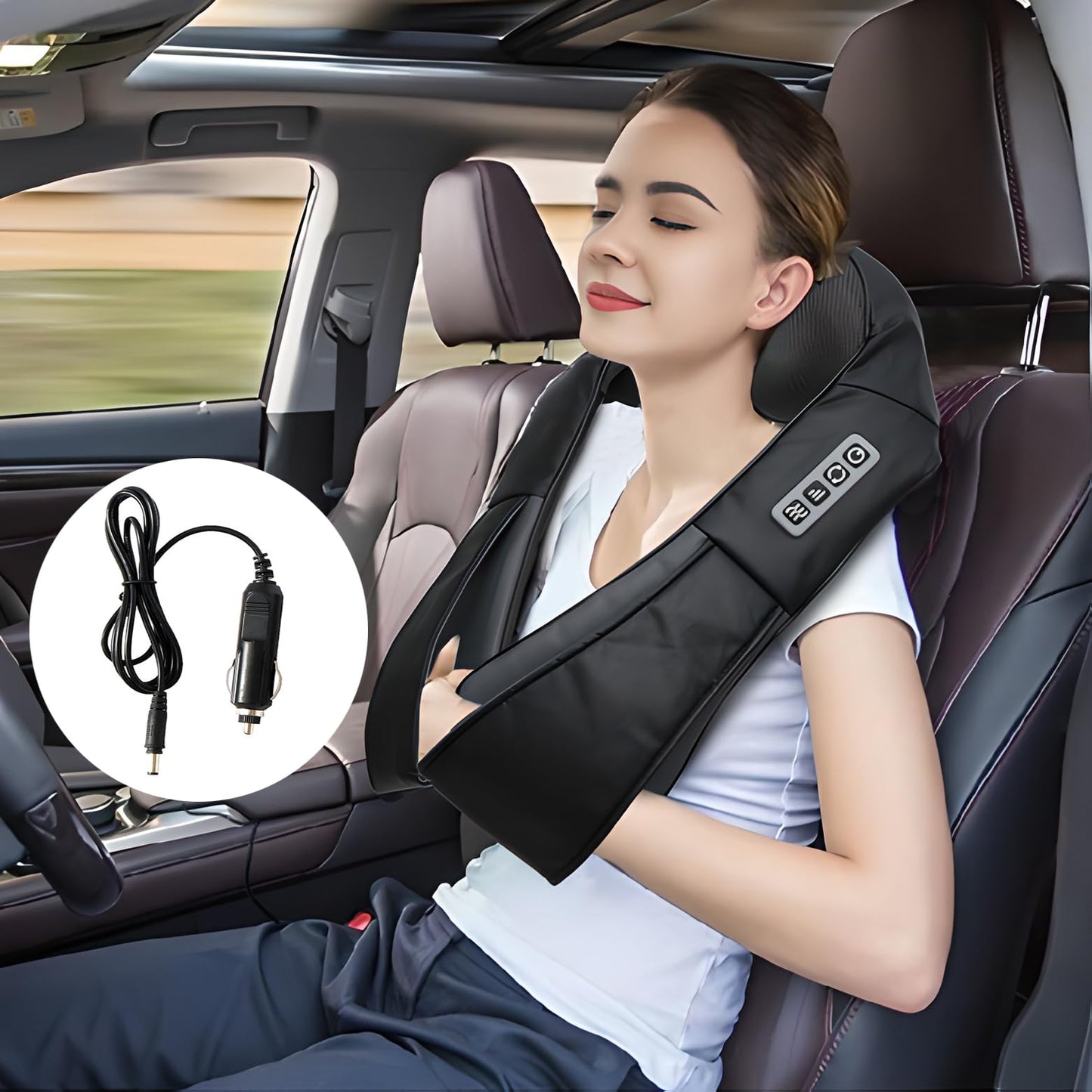 UFFAE Shiatsu Neck and Back Massager with Heat, Electric Deep Tissue Kneading Neck and Shoulder Massage, Best Gifts for Women Men Mom Dad Mothers Fathers Day Birthday Gift, Black Grey (NOT Cordless)