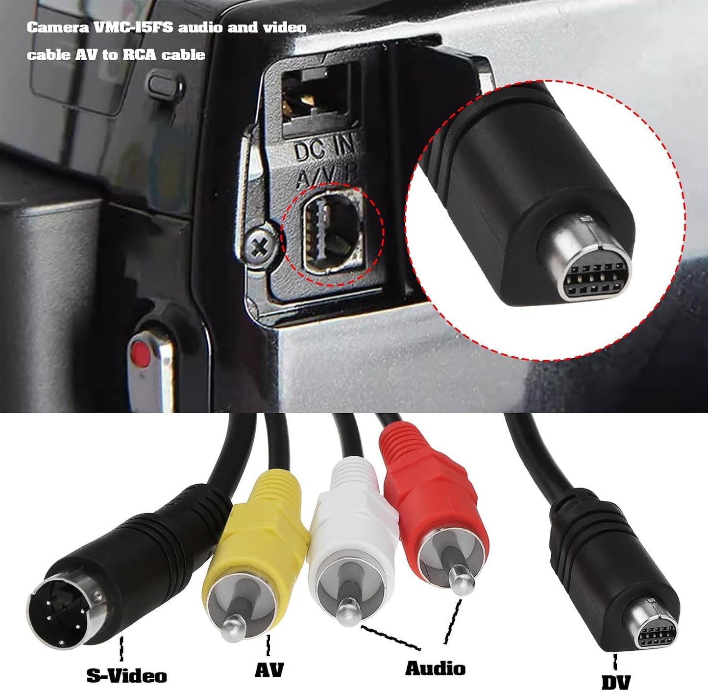 ECSiNG 10 VMC-15FS VMC-30FS DCR-SR90/ DPP-EX50/ HDR-CX7/ HDR-FX7 Camera(1.5m) Digital Camera Pin VMC Audio Video Cable