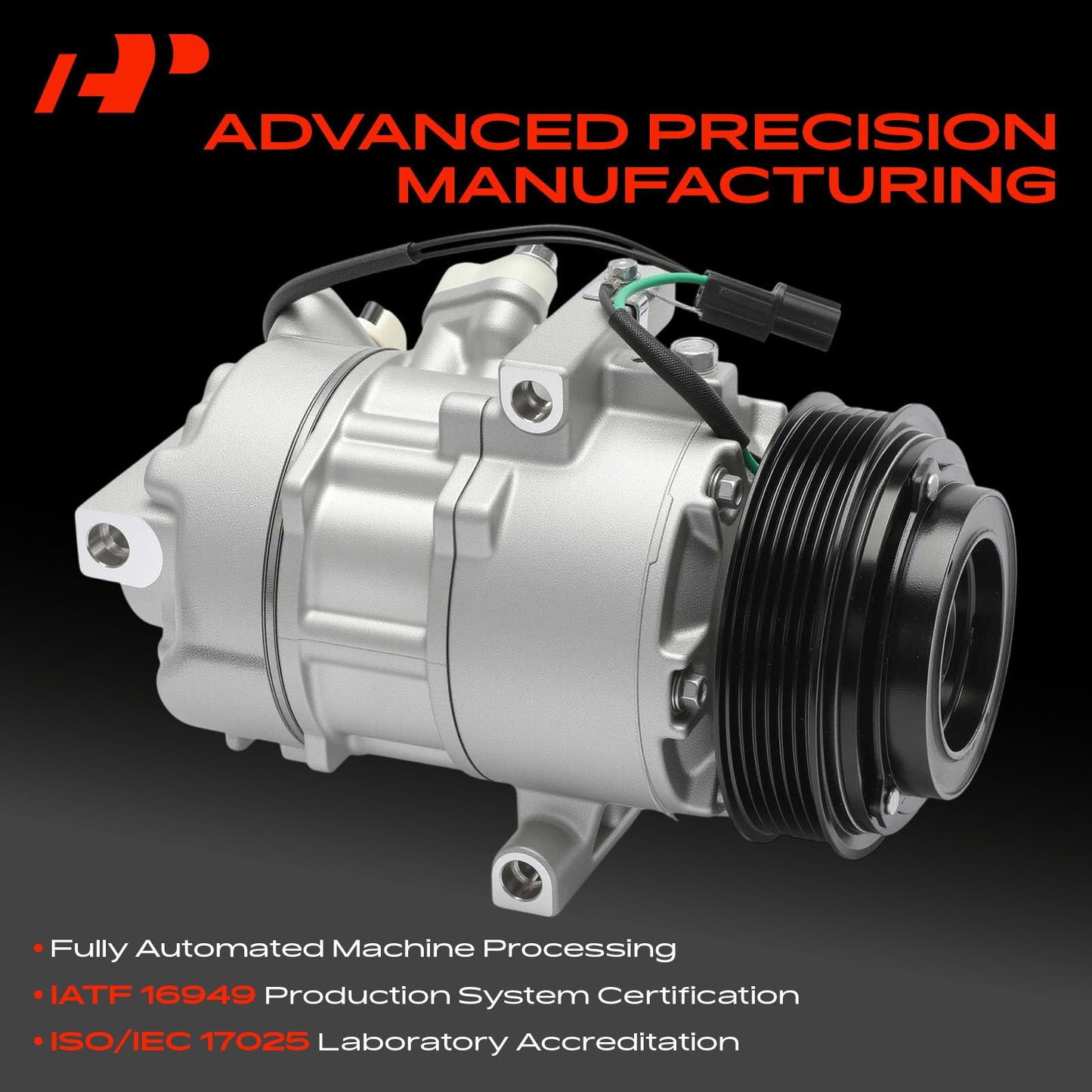 A-Premium Air Conditioner AC Compressor with Clutch Compatible with Hyundai Venue 2020 2021 2022 2023, 1.6L, With DVE12 Compressor, with 6-Groove Pulley