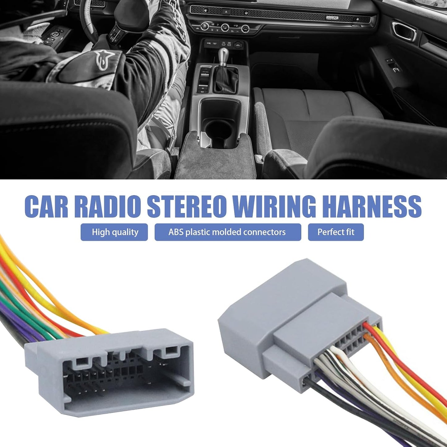 Sephile 3 6.49" PCS Car Audio DVD Retrofit Power Speaker Wiring Harness Socket Kit, ABS Injection Molded Portable