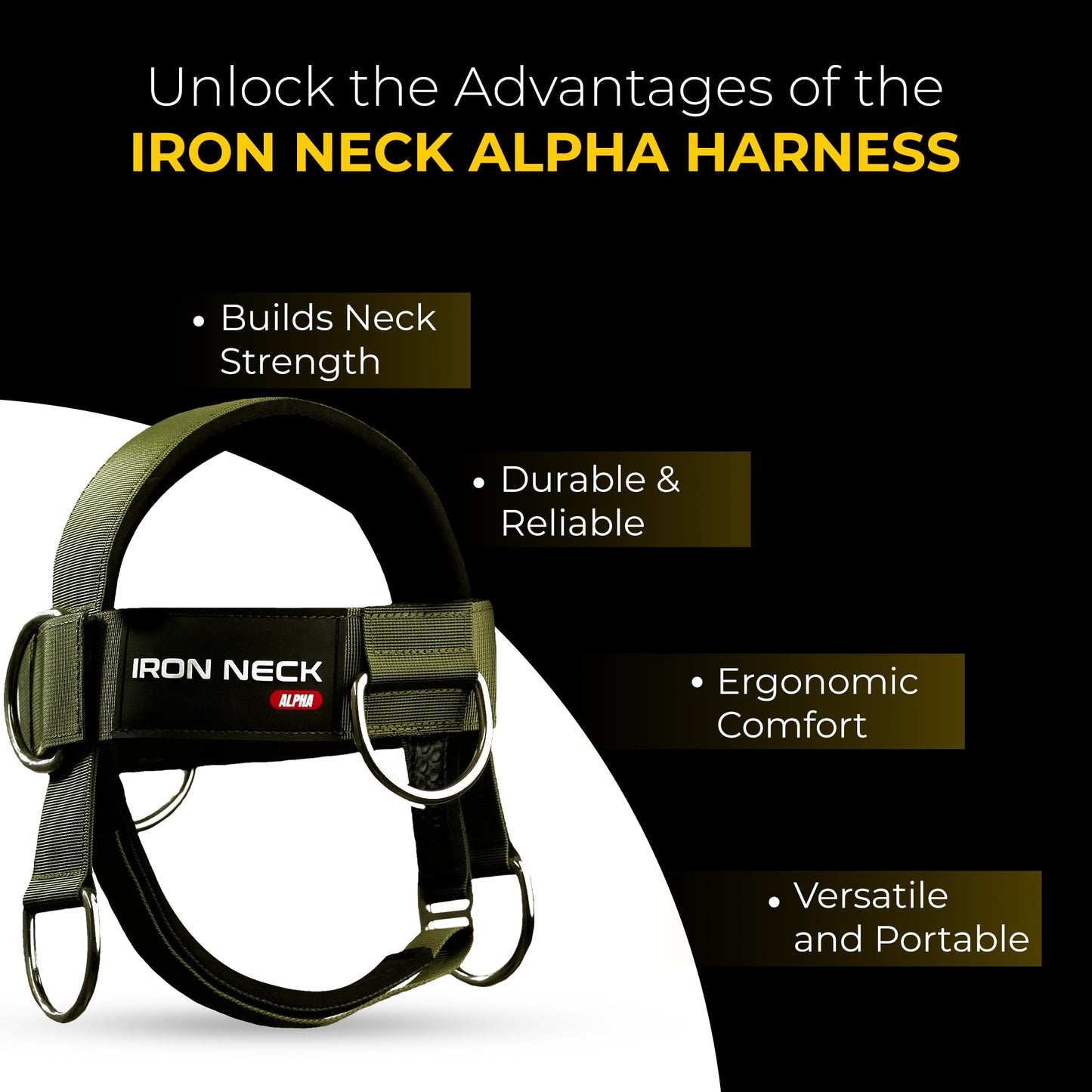 Iron Neck , Versatile Neck Exerciser, Strengthener and Trainer with Adjustable Head and Chin Strap, Portable Head Harness for Weight Lifting, Home and Gym Use | Bundle with Iron Neck Skull Cap