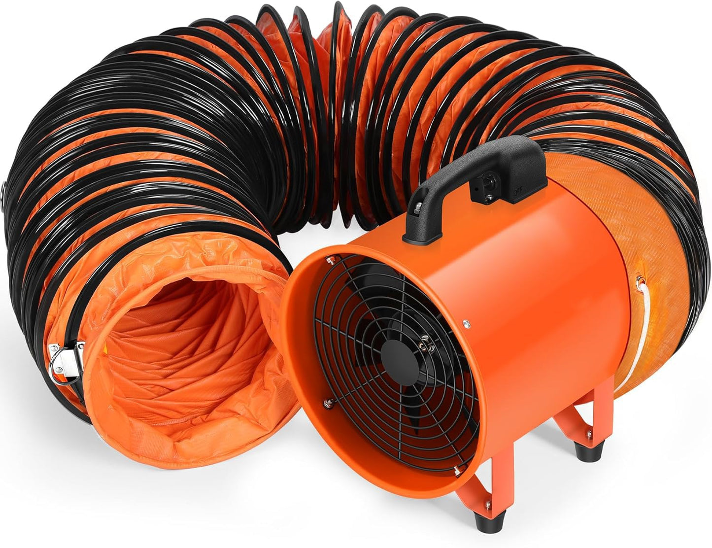 12-Inch Industrial Blower Fan, High-Powered 3200 CFM Portable Blower/Exhaust Fan with 27ft Flexible Hose, 15ft Cable/Plug, Heavy-Duty Exhaust Fan for Construction, Workshops All-copper wire motors
