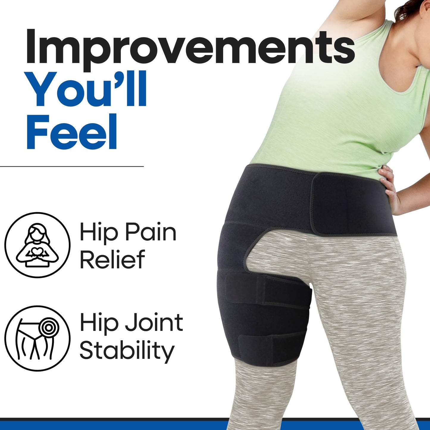 Plus Size Hip Brace Thigh Compression Sleeve | Sciatica Pain Relief Device Brace | Hamstring & Groin Compression Sleeve Wrap | Sciatic Nerve Relief | Hip Support Braces for Women & Men | X-LG / RIGHT