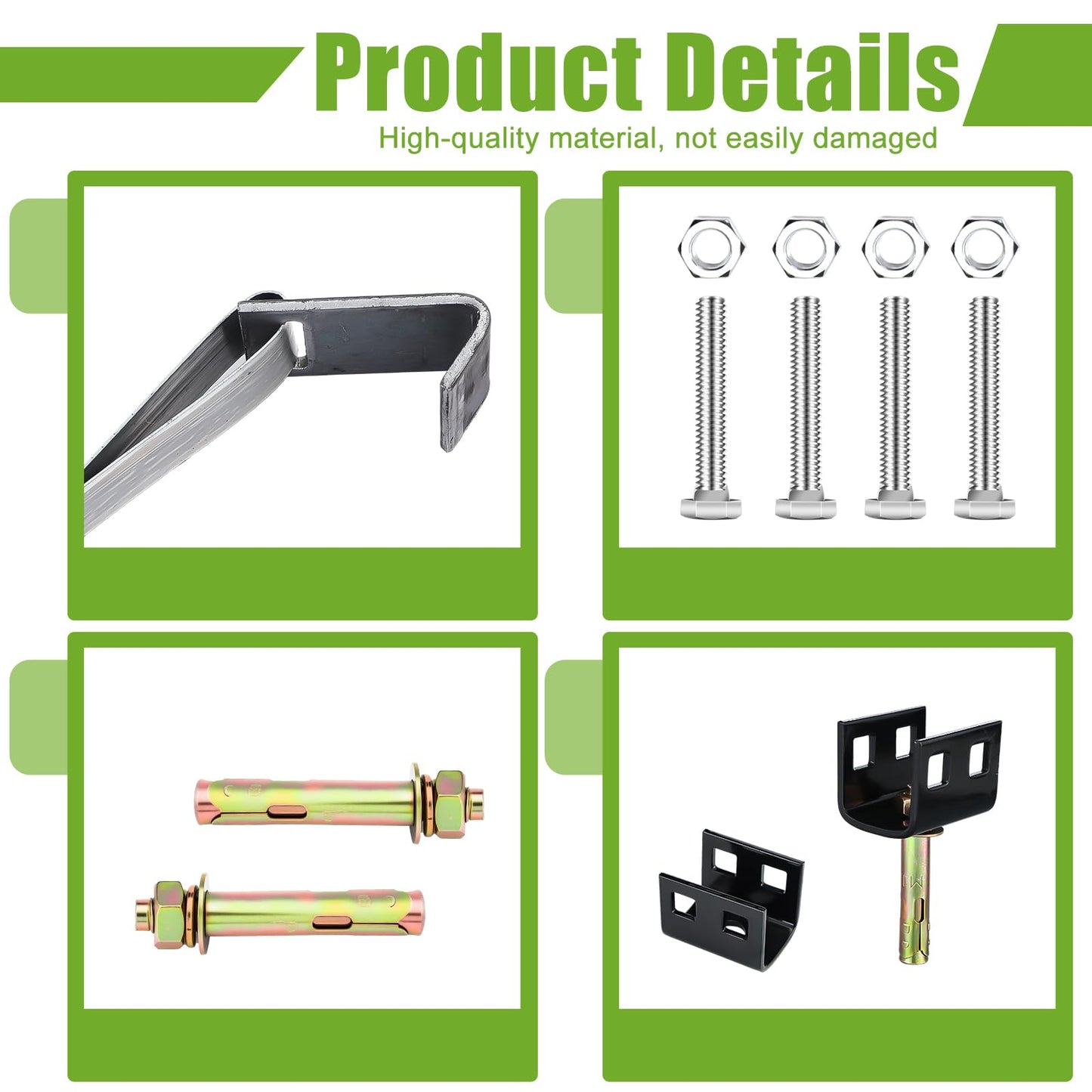 LEIFIDE Mobile Home Parts Set of 12 Dry Concrete Anchors Tie Down Straps and Bolts for Wind Resistance, Stability
