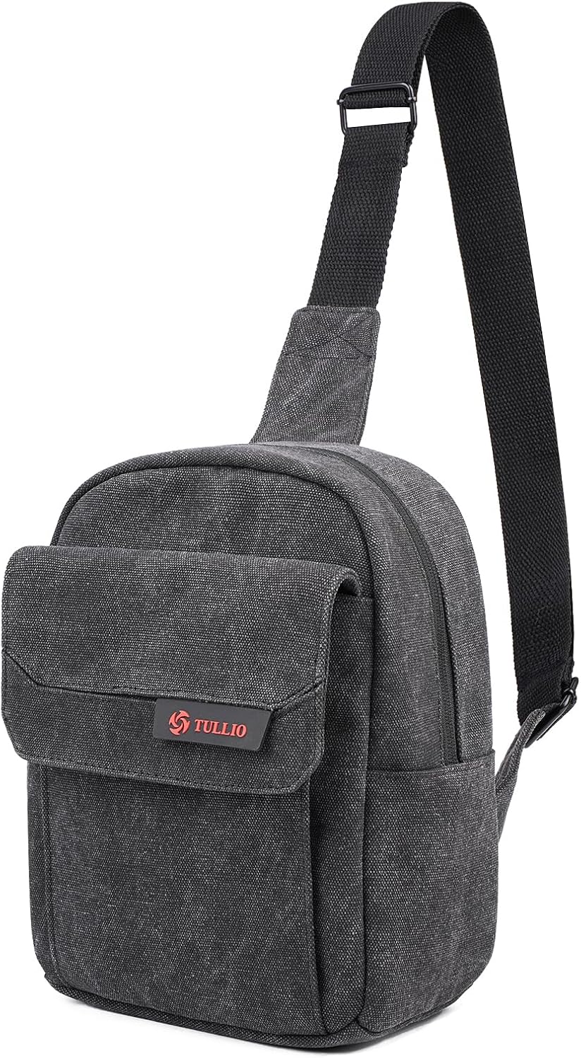 TULLIO Small Camera Bag, Lightweight Camera Sling Bag Waterproof DSLR/Mirrorless Crossbody Case with Rain Cover