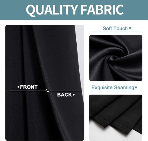 ChrisDowa Blackout Curtains - Extra Wide Thermal Insulated Grommet Panels for Bedroom | 70 x 63 Inch, Black