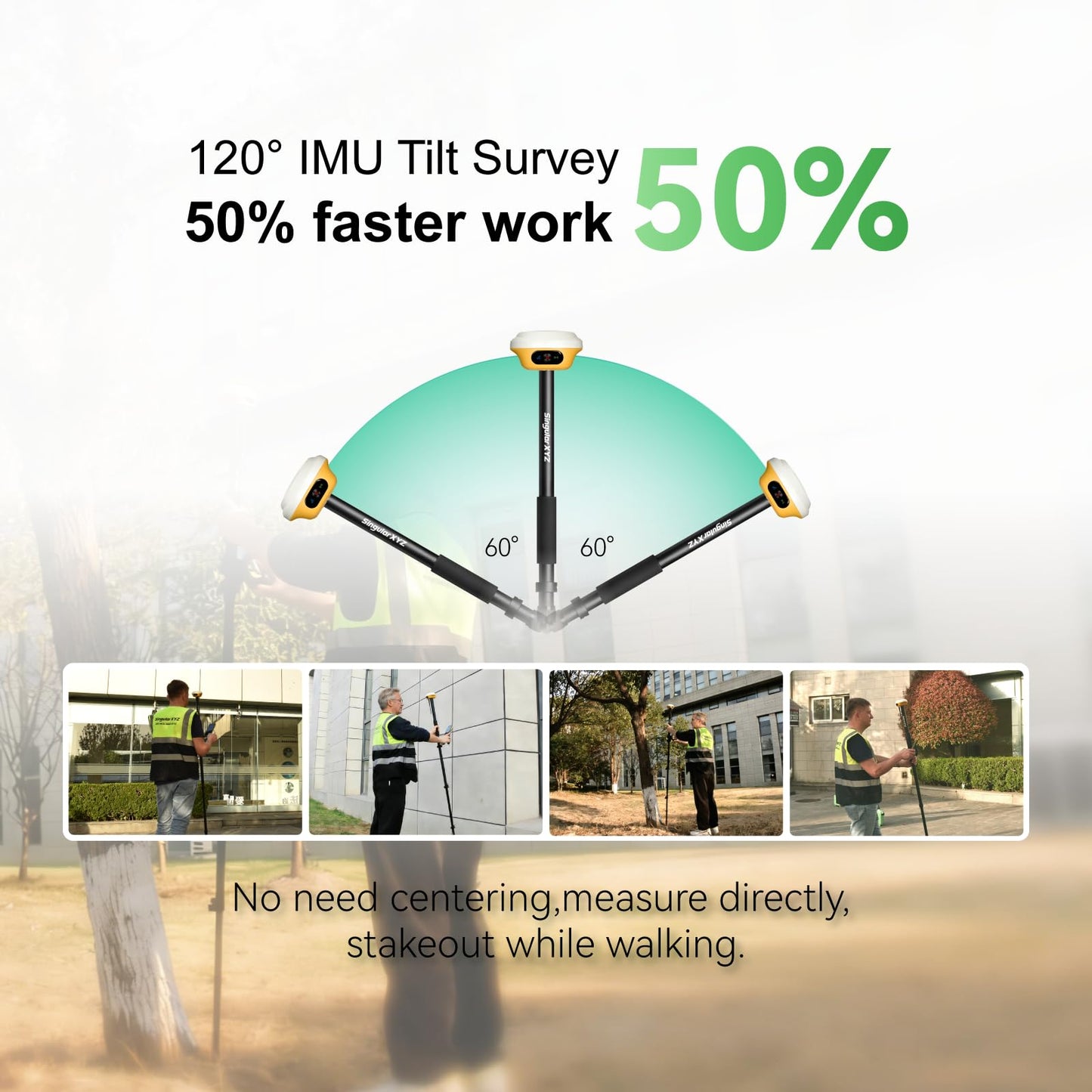 L1-AR GNSS RTK Base+Rover – RTK GPS Handheld Collector with Software & Visual Stakeout with Camera, Global Shutter with 2 MP, 2cm Accuracy, 120° Tilt Survey | Professional Support
