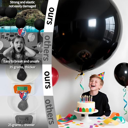 LEEZZIZZ 36-Inch Giant Balloons - 9 Pcs Jumbo Latex Balloons for Kids' Party & Wedding Decorations