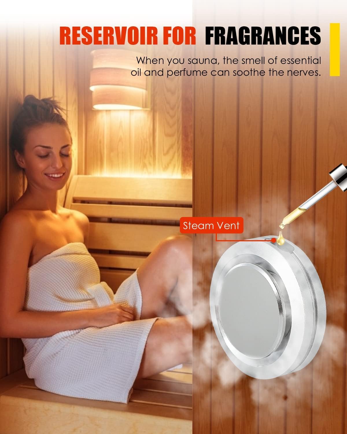 CGOLDENWALL 5KW Commercial Self-Draining Steam Generator Shower System Home Steam Bath Spa Generator 30 min to 12 Hours with Auto Drain 95-131℉ for Suitable Space Heating 5 m³/176 Cubic feet (5KW)