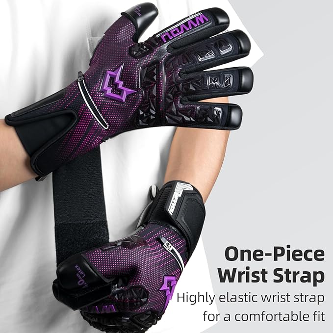 WVVOU Soccer Goalie Gloves for Adults and Youth, High Performance Goalkeeper Gloves with 5 Detachable Finger Saves, Soccer Gloves with 4mm Sticky Latex Palm