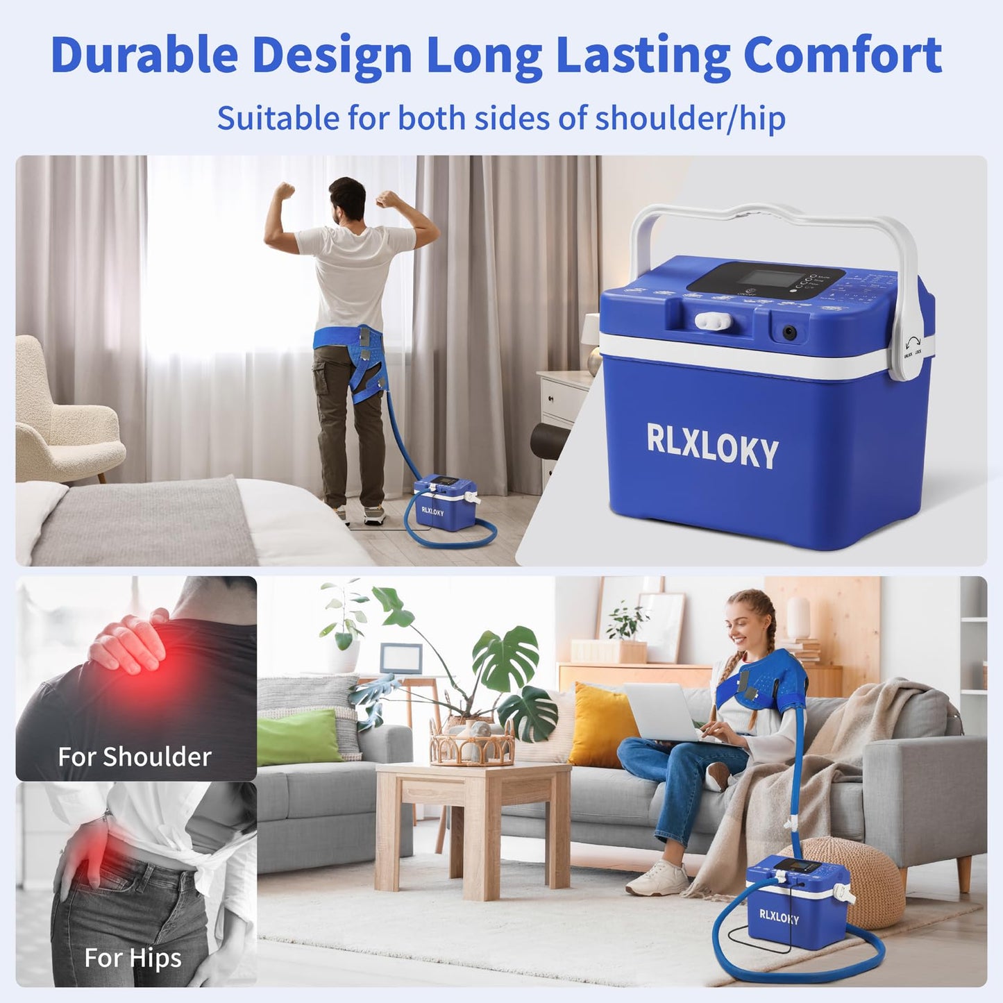 RLXLOKY 3.0 Cold Therapy Machine with Programmable Timer, Shoulder Ice Machine After Surgery,Cryotherapy Pain Relief System with Temp Display