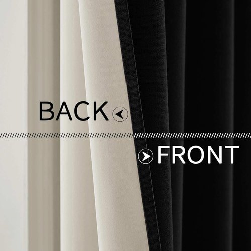 MIULEE Blackout Curtains - 100% Linen Texture, Thermal Insulated, Grommet Design | 52x72 Inch (2 Panels)