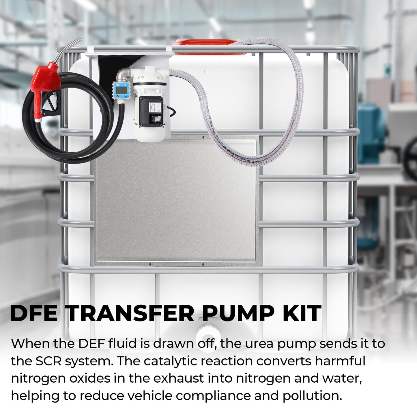 Upgraded DEF Pump Kit| Diesel & DEF Transfer Pump Kit| All-in-1 Solution| 110VAC 550W 10GPM/40LPM| Urea Gun| Steel Shelf| K24 External Thread Flowmeter| 3/4“ Flowline x 13 ft| 1” Oil Pipe x 6.5ft