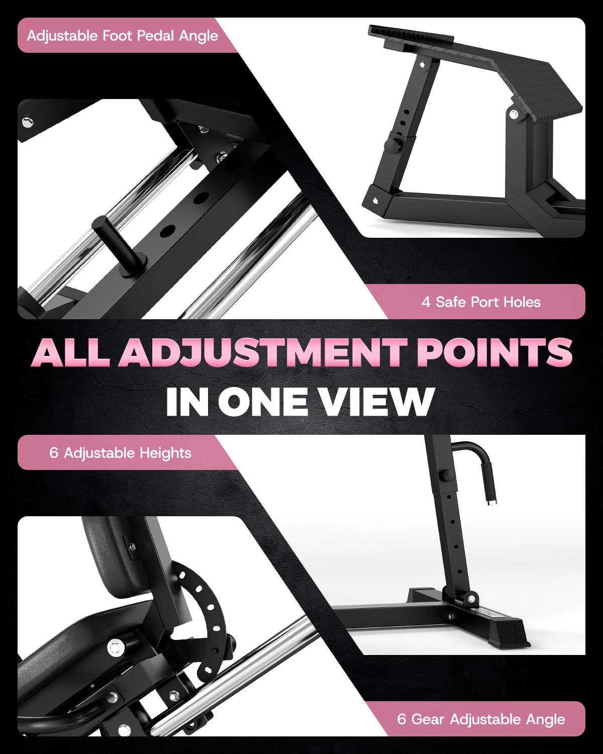 GOIMU LH01 Leg Press and Hip Thrust Machine Combo, 2 in 1 Leg Press Hack Squat Machine & Glute Bridge Machine for Home Gym, Leg Machine with Adjustable Degree, Lower Body Workout Equipment