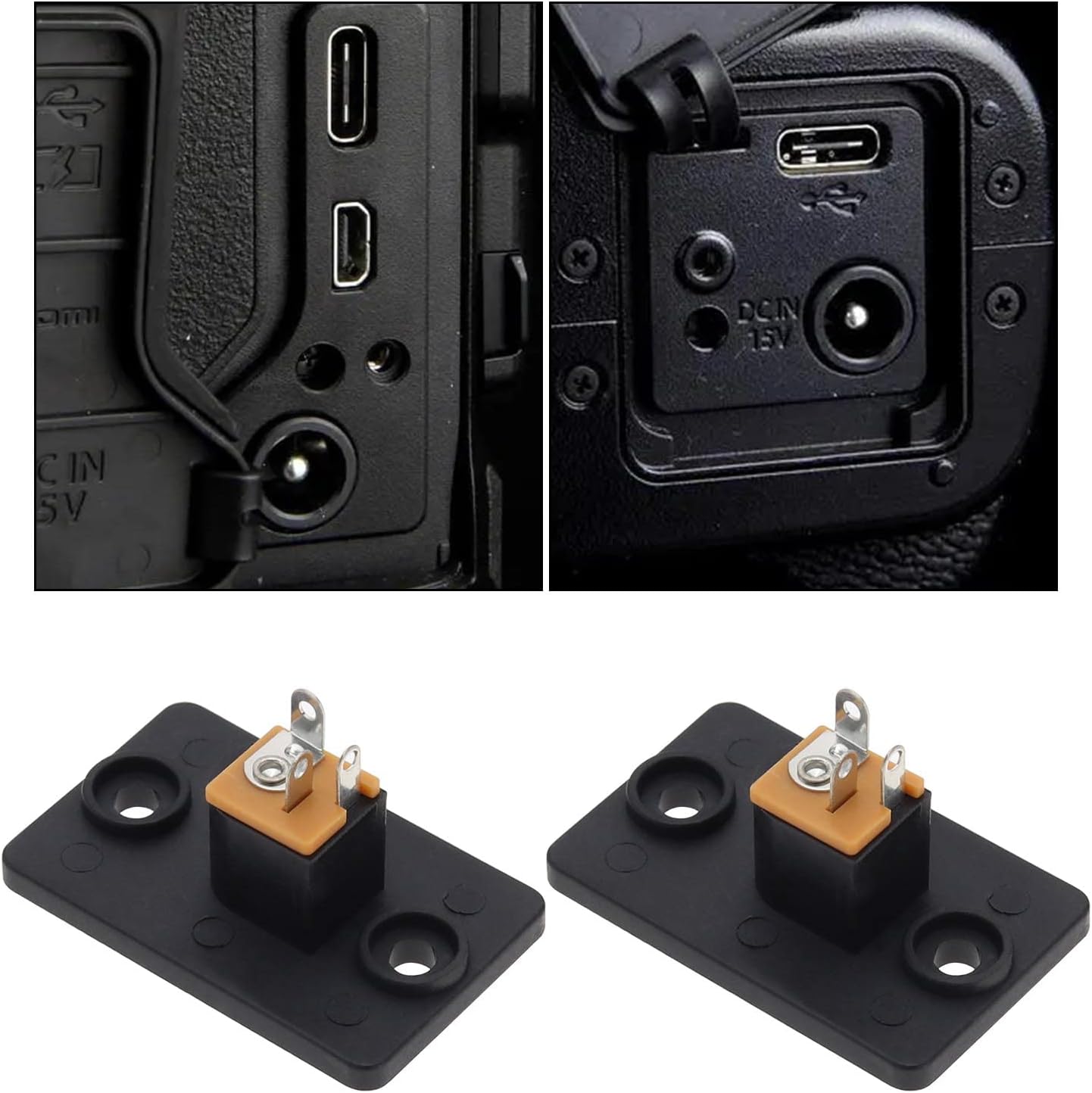 Micro Traders 5 5.5mmx2.1mm Pairs Male Jack & Female Socket Panel Mount Barrel Jack Plug DC Socket Plug for Recorders