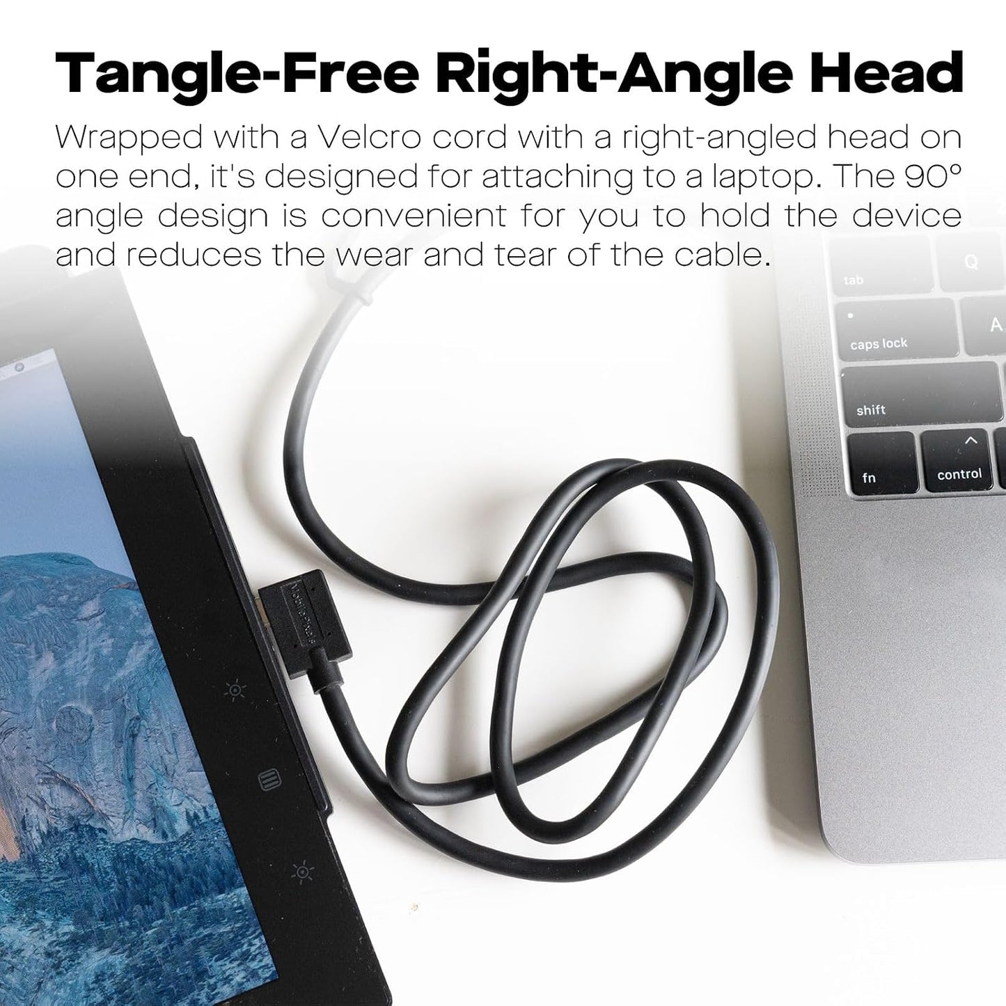 2-in-1 3A/5.0 (3ft, MP Mobile Pixels Cable, Laptop Monitor Cable, Right Angle USB A/C Cables, Gbps Durable, Flexible