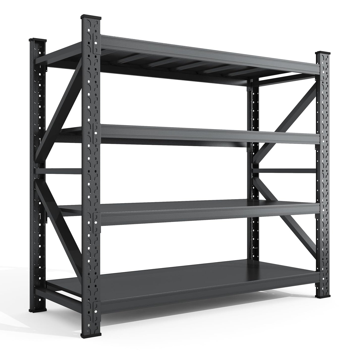 4 Tier Storage Shelves,Heavy Duty Garage Racks Shelving,7000LBS Metal Storage Shelves,Adjustable Utility Rack Shelf for Basement,Warehouse,Pantry,Factory,Garage Shelving (S-（48" W x 24" D x 70" H）)