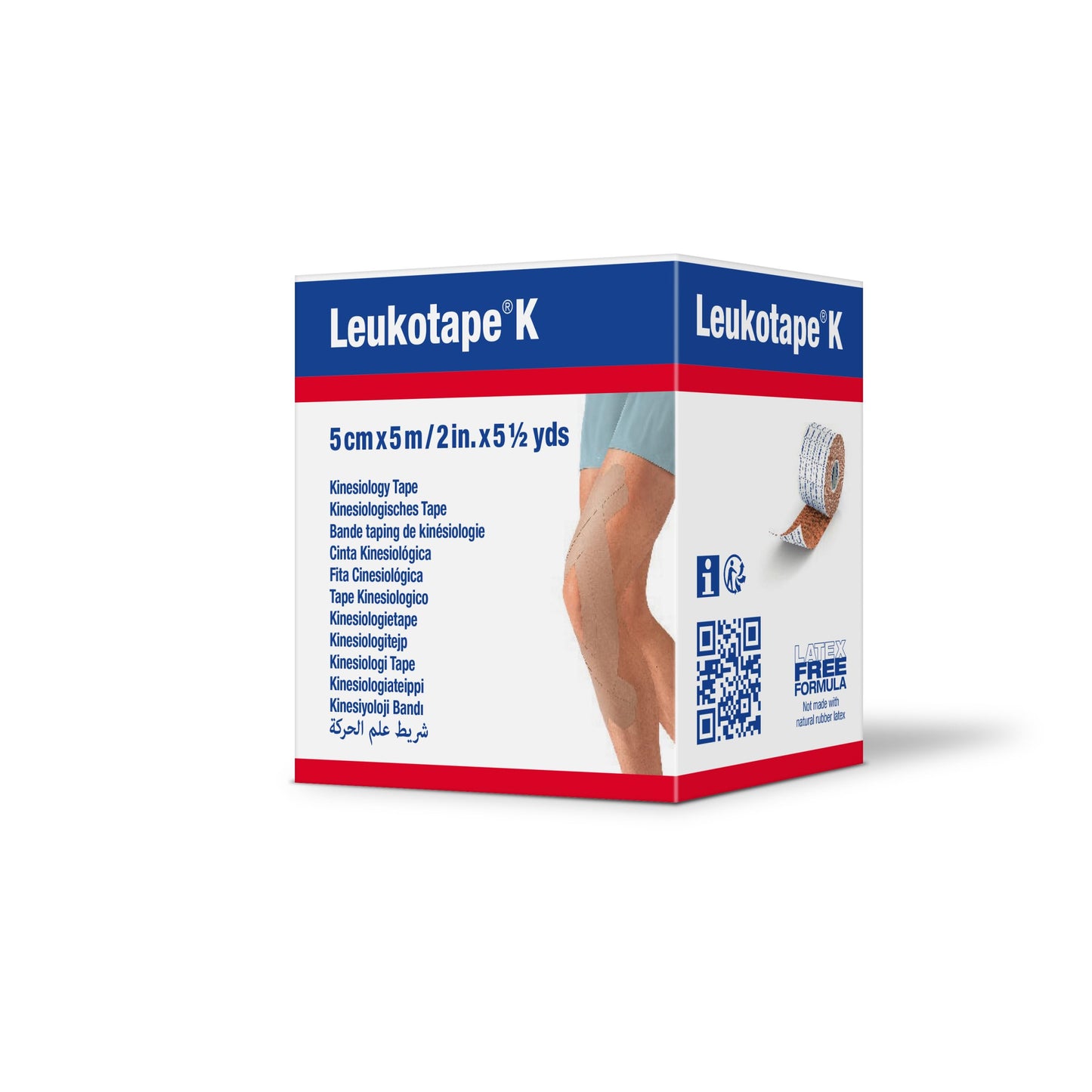 Leukotape K Kinesiology Tape – Water-Repellent, Skin-Friendly, Stays in Place for up to 9 Days - 2 in x 5.5 yds, Tan, 1 Roll
