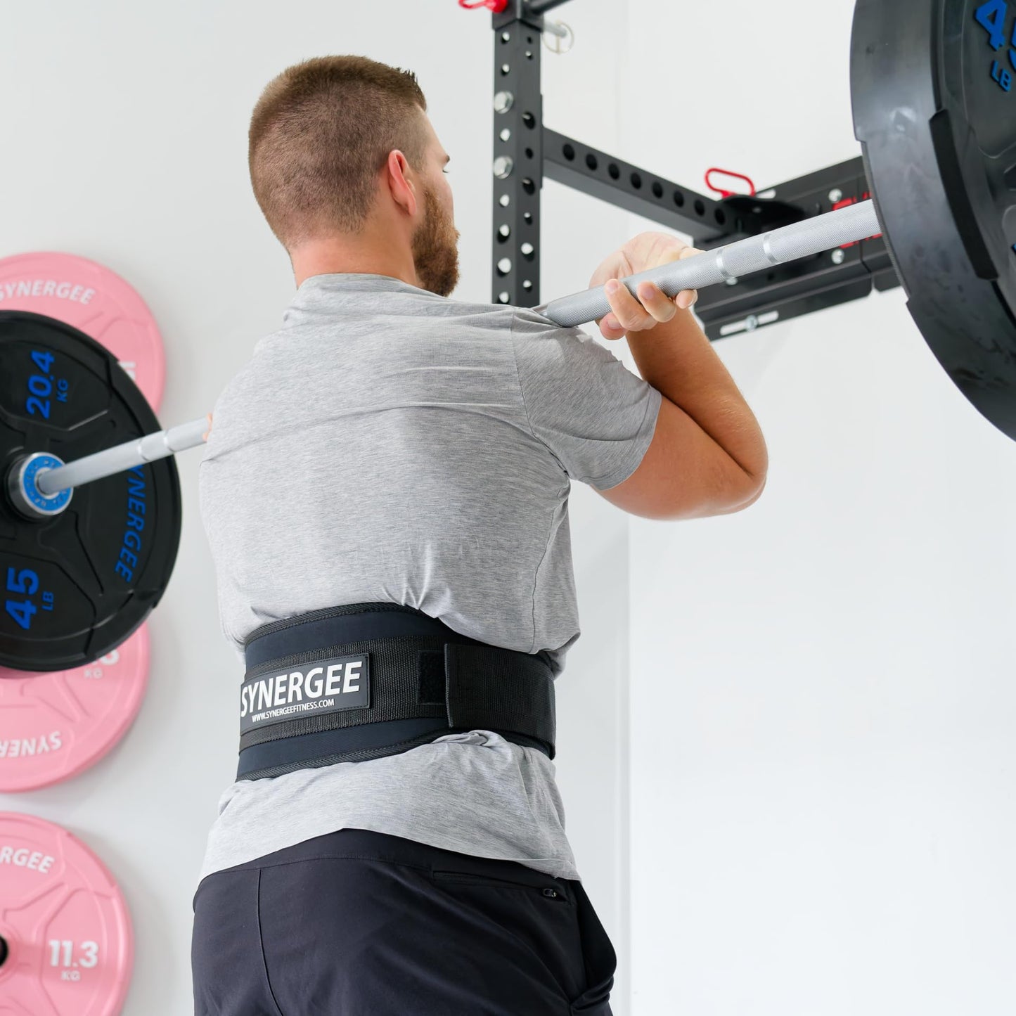 Synergee Weightlifting Belt 5” Padded Support for Squats Deadlifts Powerlifting & Cross Training - XX-Large