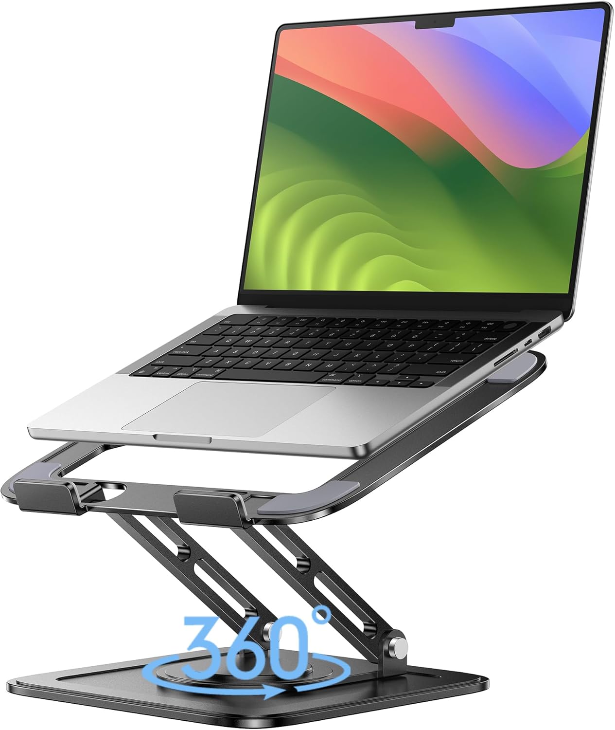 LOXP 360 (10-16") Adjustable Laptop Stand, Computer Stand with Rotating Base, Ergonomic Laptop Riser Mount for Desk