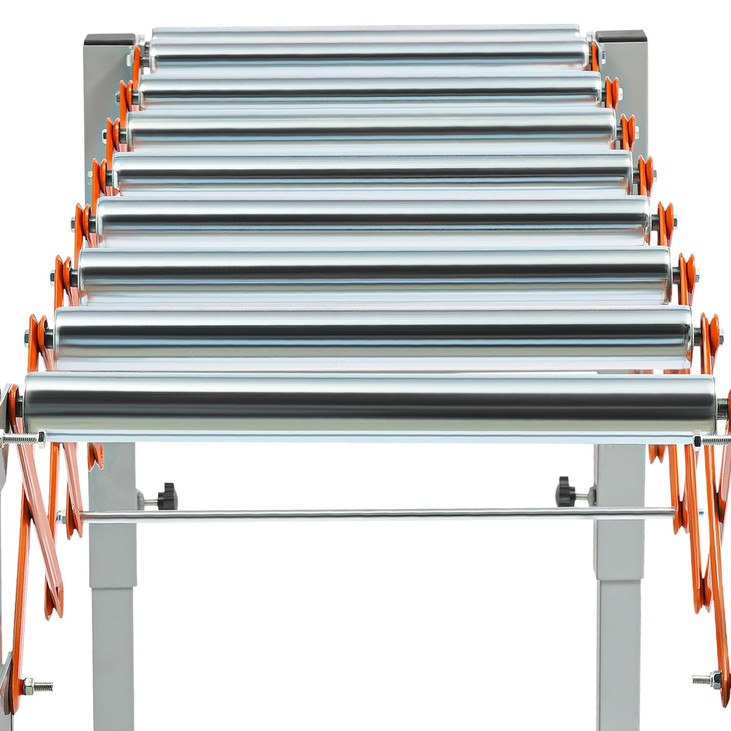 Adjustable Conveyor Table, Material Handling Table, 110 lb Extendable Conveyor with Swivel Casters & Hooks, 4 Brake Wheels, Industrial Conveyor for Warehouse, Assembly, Woodworking