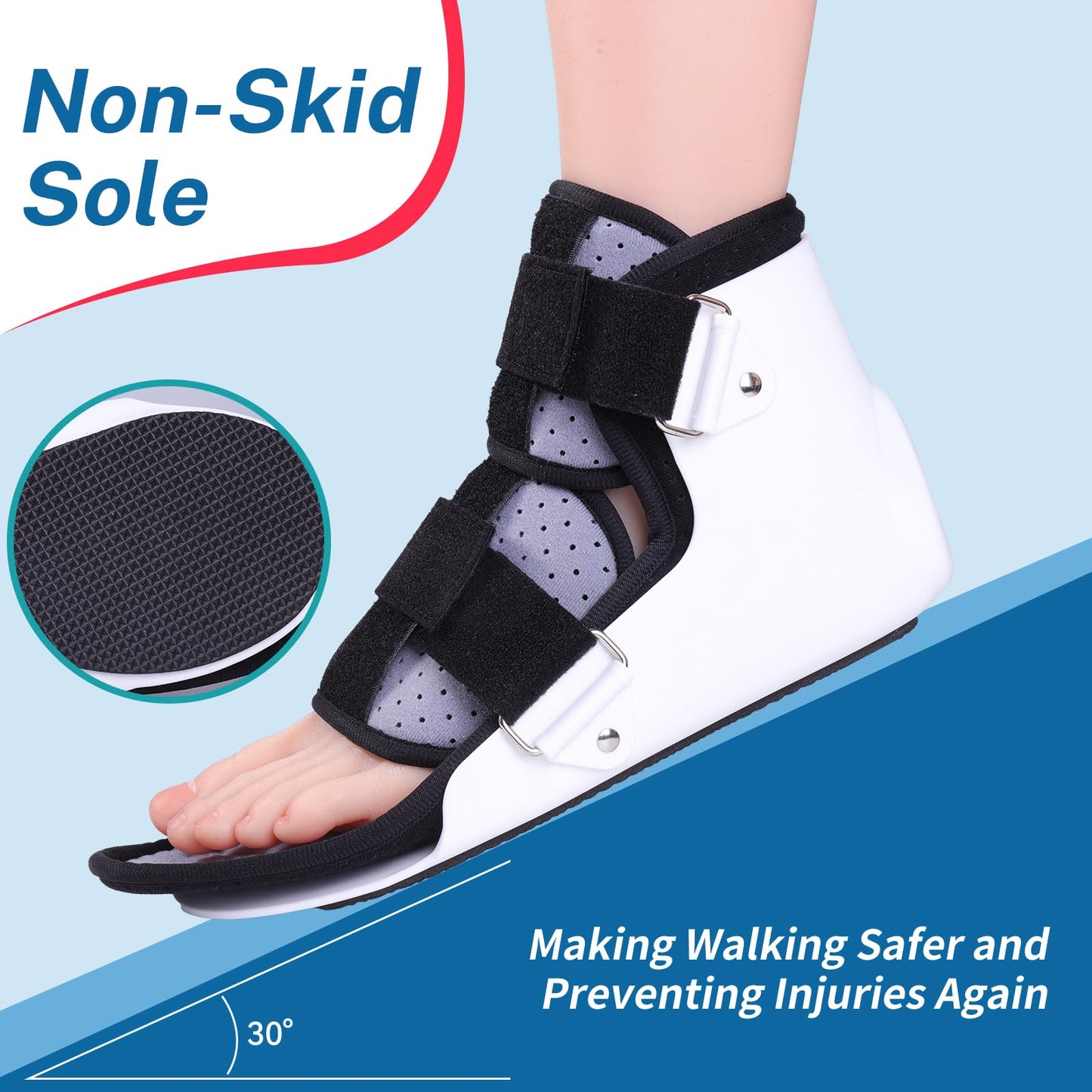 KUAZIDAR Post Op Shoe Foot Brace - Air Walker Boot, Orthopedic Surgical Cast Shoe for Broken Toes, Injured Foot Protection, Stress Fracture Recovery Medical Boot (Right, Suit for 9.84"-10.43")