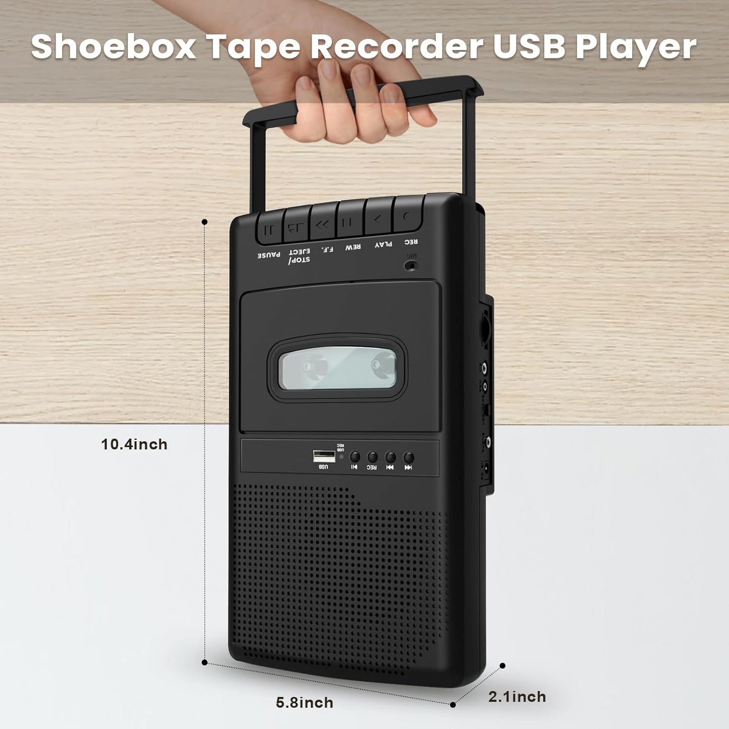 DigitPro Cassette MP3 Player & Tape Recorder with USB Lapel Microphone - Portable USB Player & Tape to Digital
