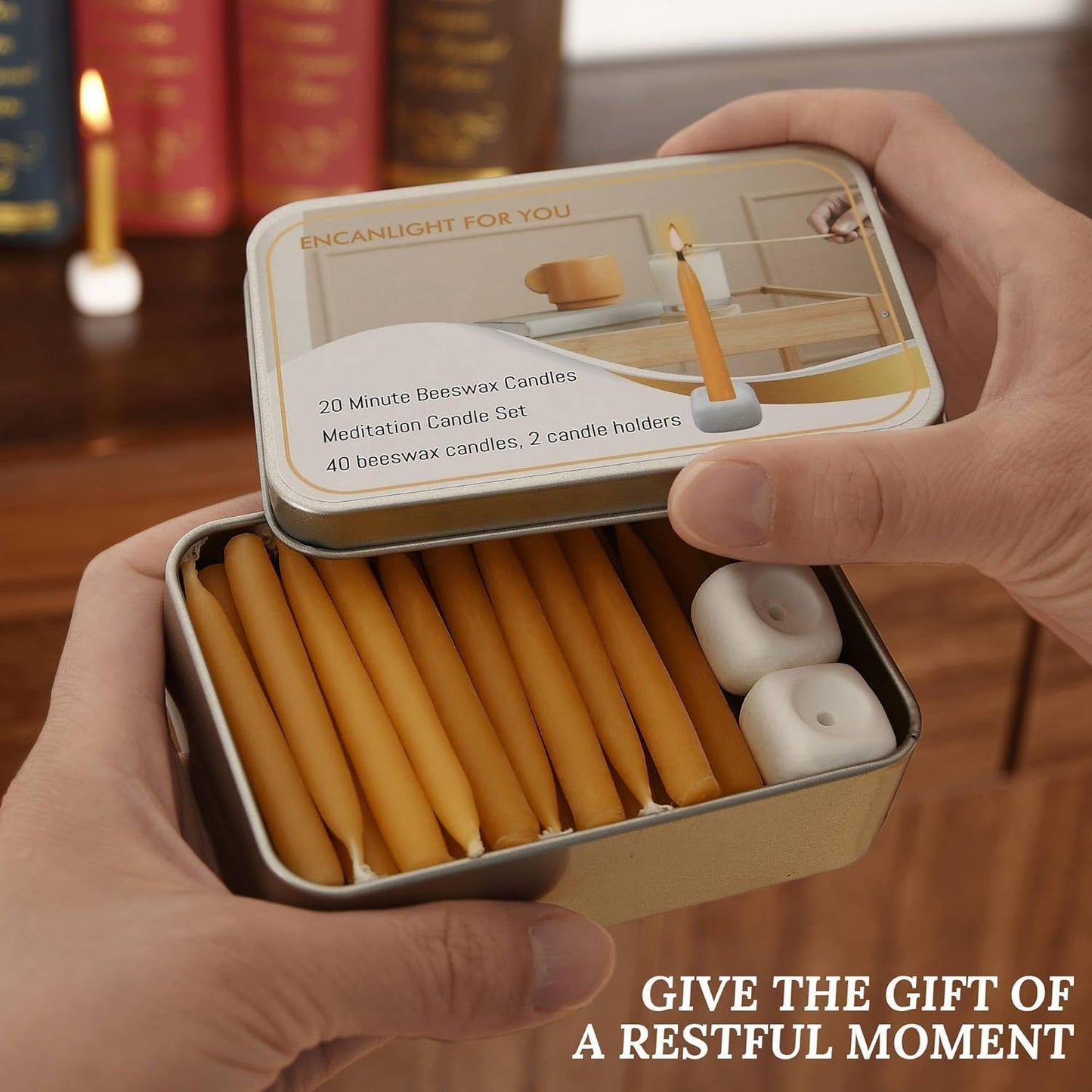 Skiennix 40-Piece Mini Beeswax Taper Candles Set - Smokeless, Dripless, 2.6 Inch for Meditation & Home Decor - Yellow