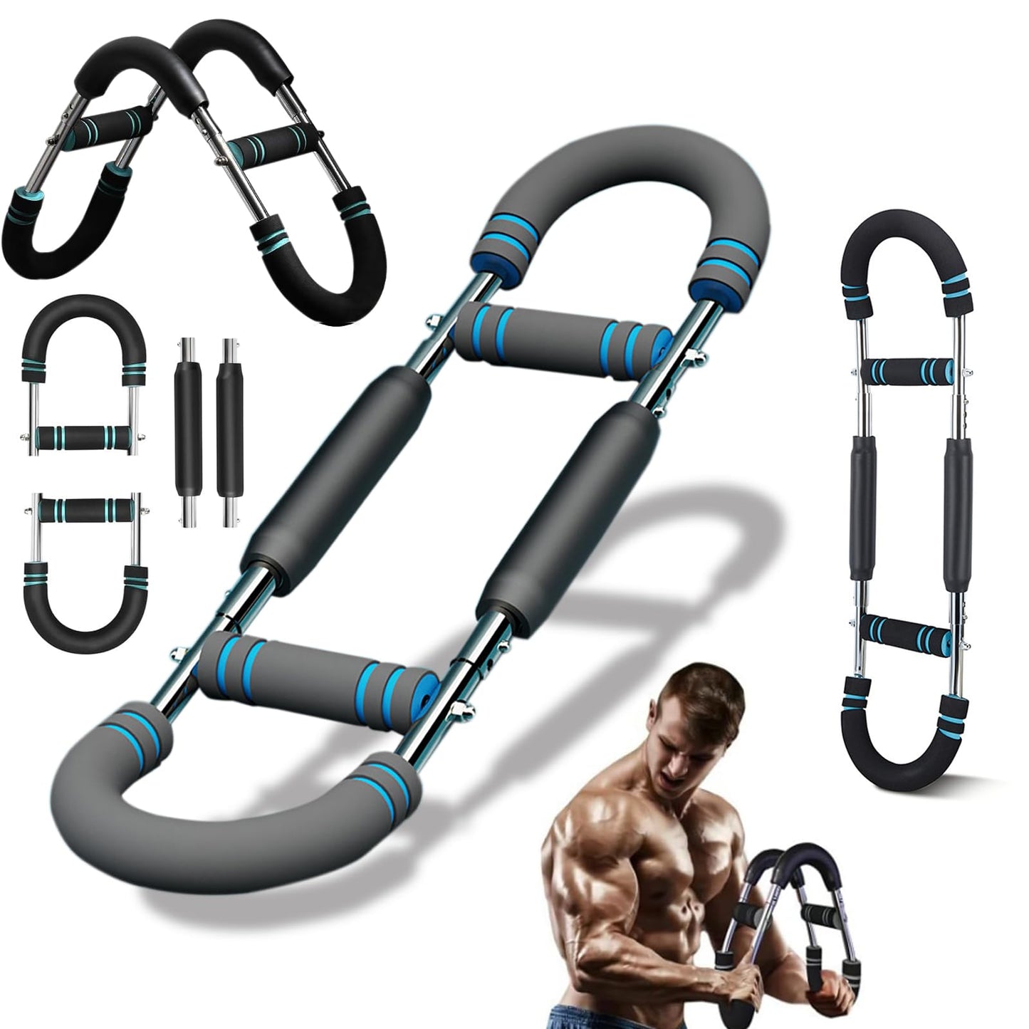 Twister Arm Trainer, 40-100lbs Adjustable Resistance Twister Arm Exerciser Chest Exerciser for Men&Women, Portable Chest Workout Equipment Arm Trainer, Detachable Design Twister Fitness Equipment