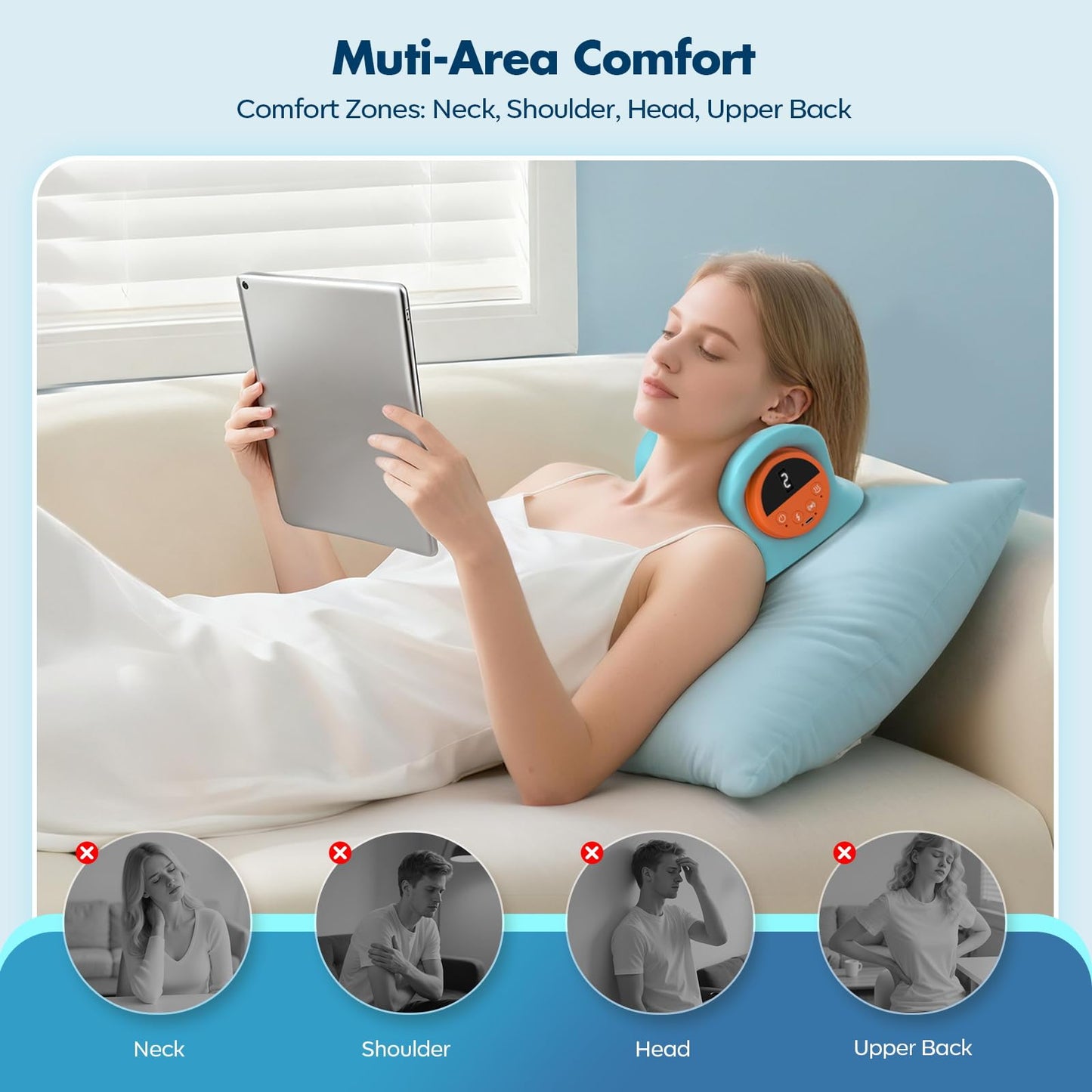 altoance Neck Massager 2026,4-in-1 Neck & Shoulder Massager with Multi-Directional Stretch, Heating & Vibration, 360° Remote Control – Ergonomic for Home, Office,Car Travel