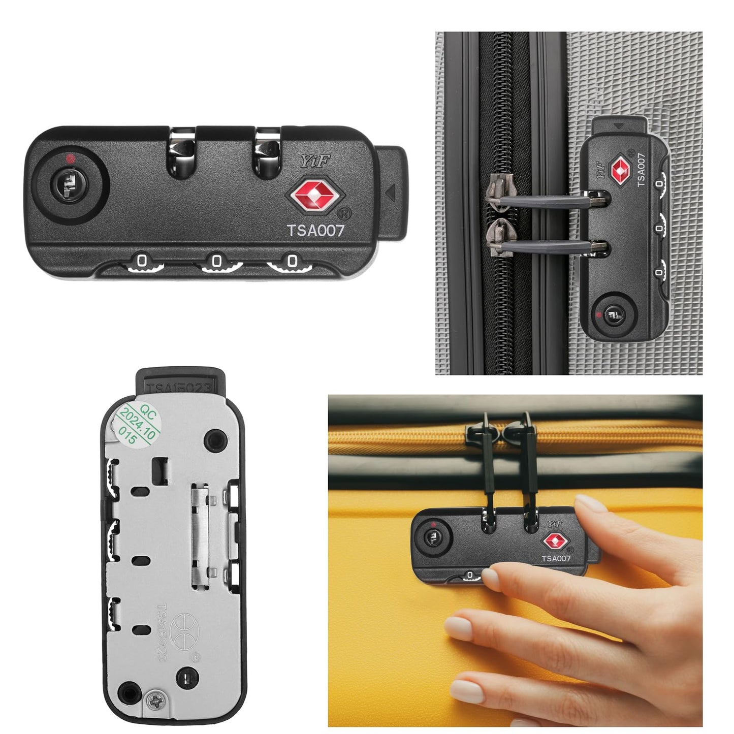 Cogguepe 2 PCS TSA Approved Combination Lock, Suitable for Luggage,Backpacks, Handbags, with 2PCS Spare TSA-007 Key