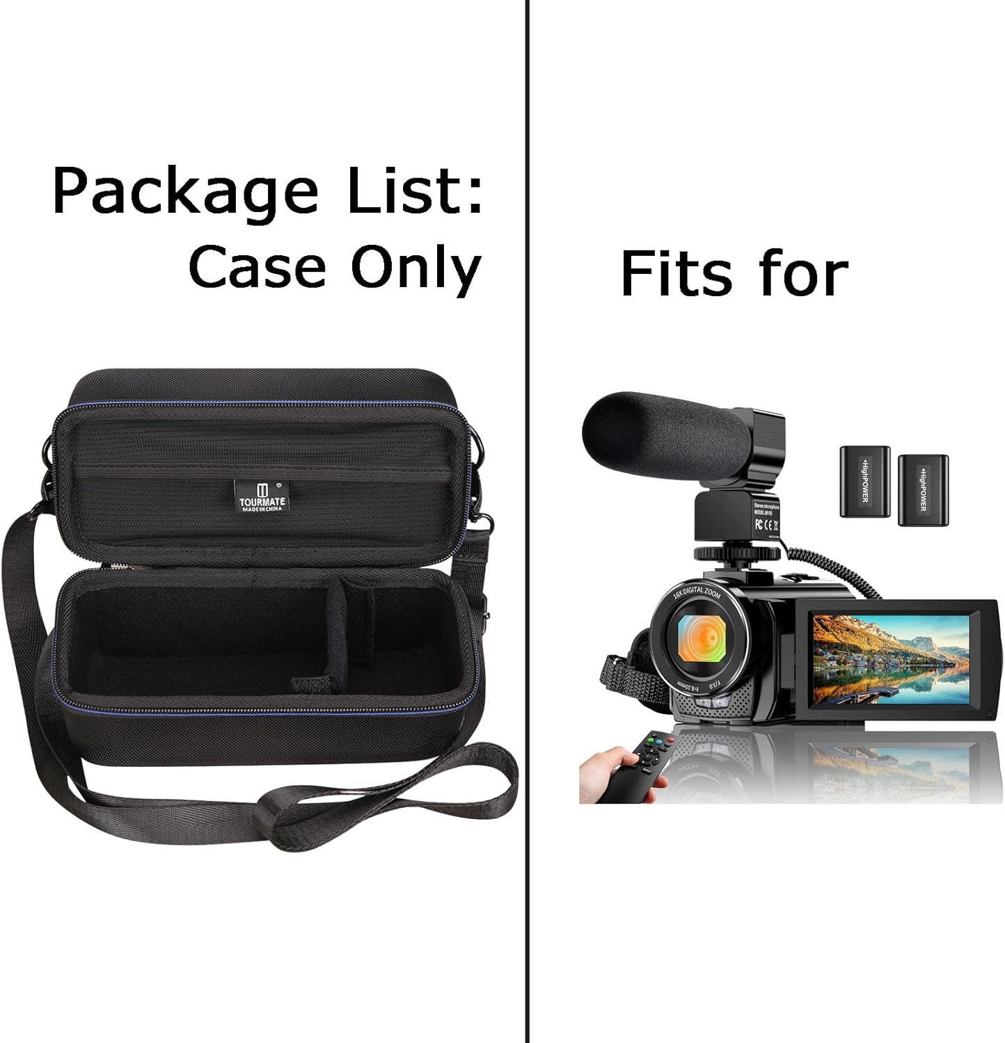 1080P 24.0MP 3.0 Inch(Only Tourmate Hard Storage Case for ALSONE Video Camera - Travel Case for Recorder FHD Box)