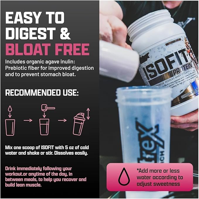 Nutrex Research IsoFit Whey Protein Powder Instantized 100% Whey Protein Isolate (30 Servings (Pack of 1), Strawberries & Cream)