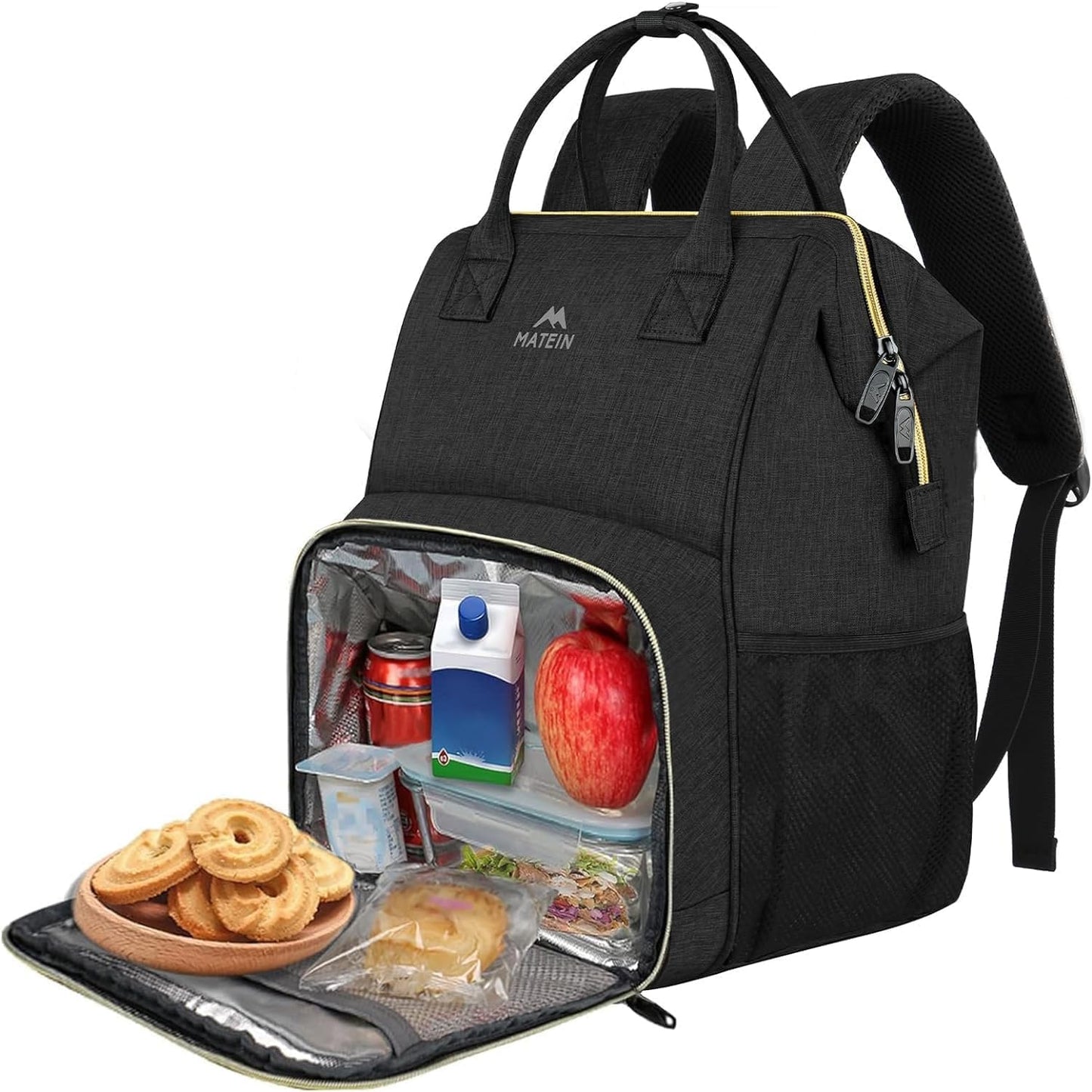 Backpack Backpack 15.6 Inch Commuter MATEIN Lunch for Women, Insulated Cooler Lunch Bag for Men, Leakproof Laptop