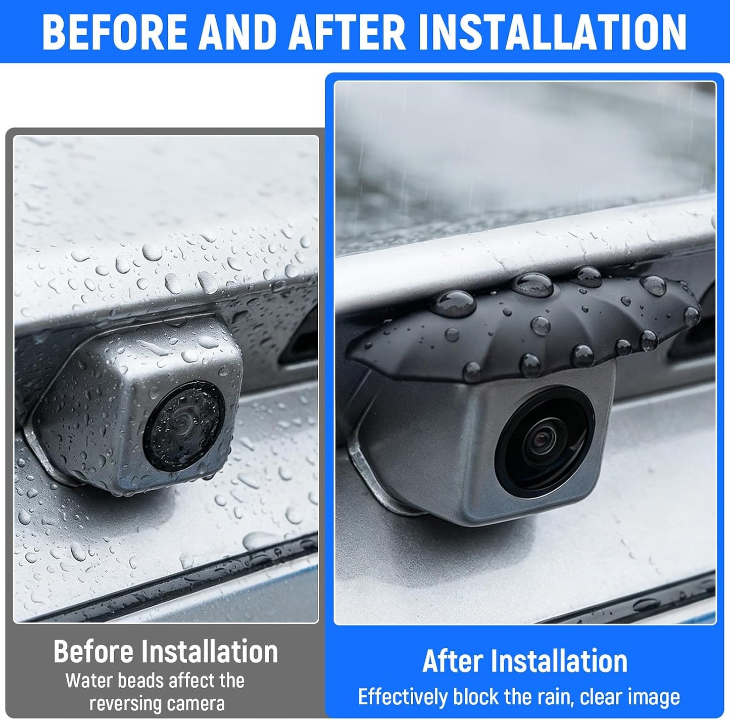 Qulkws Rear View Backup Cameras Covers Camera Rain Cover Backup Camera Rain Shield Car Rear View Cameras Anti-Rain