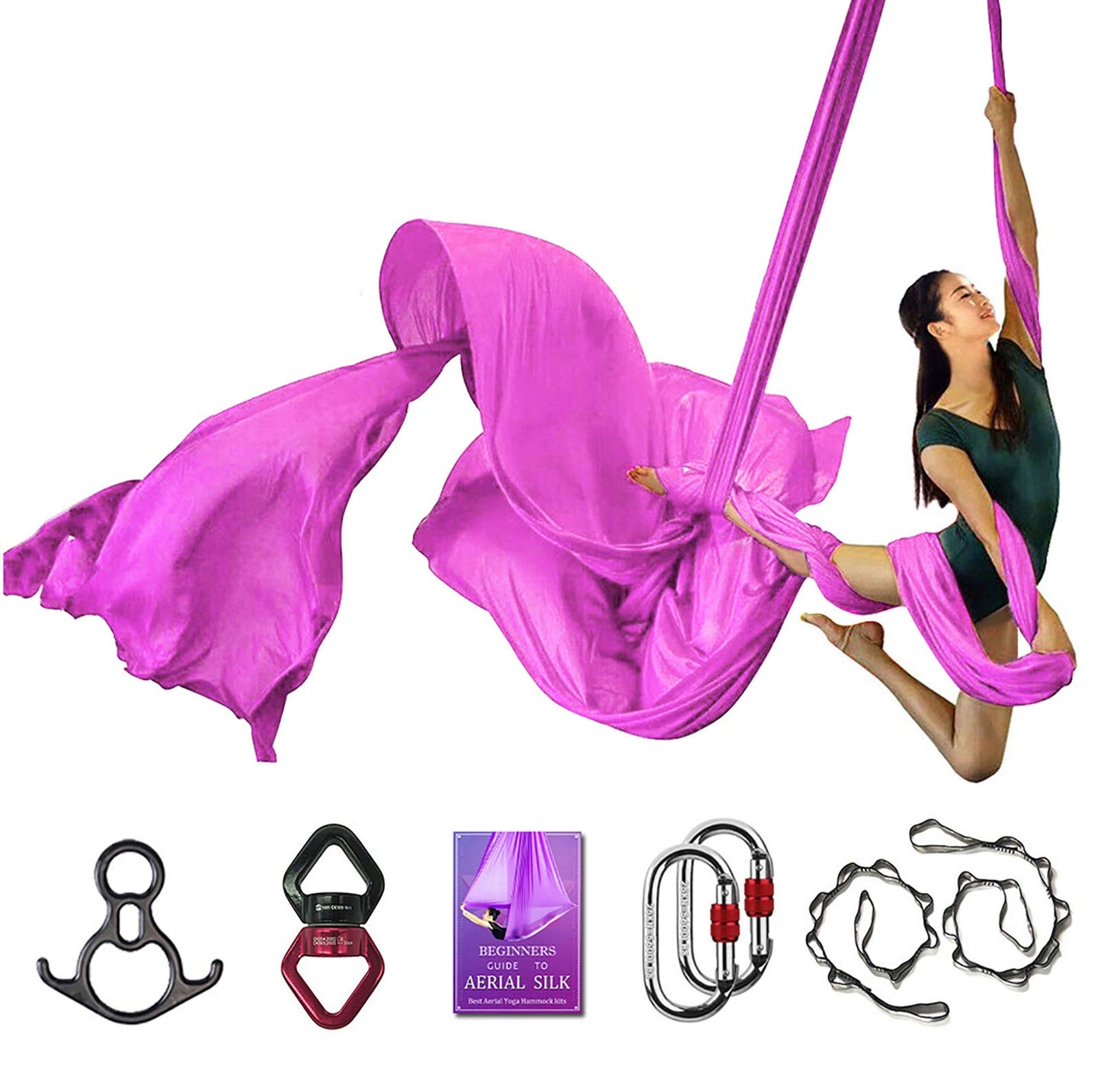 Sakura Deluxe Aerial Yoga Hammock & Silks Set - Aerial Acrobatic & Dance (L:10m W:2.8m - Sakura Pink)