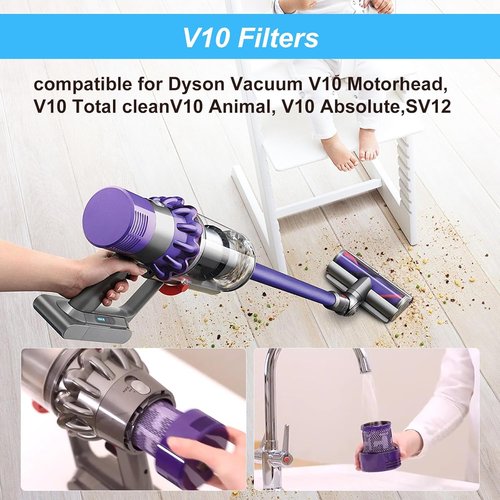 Dyson Vacuum Filter Replacement - Compatible with V10 Series | 4-Pack for Optimal Performance