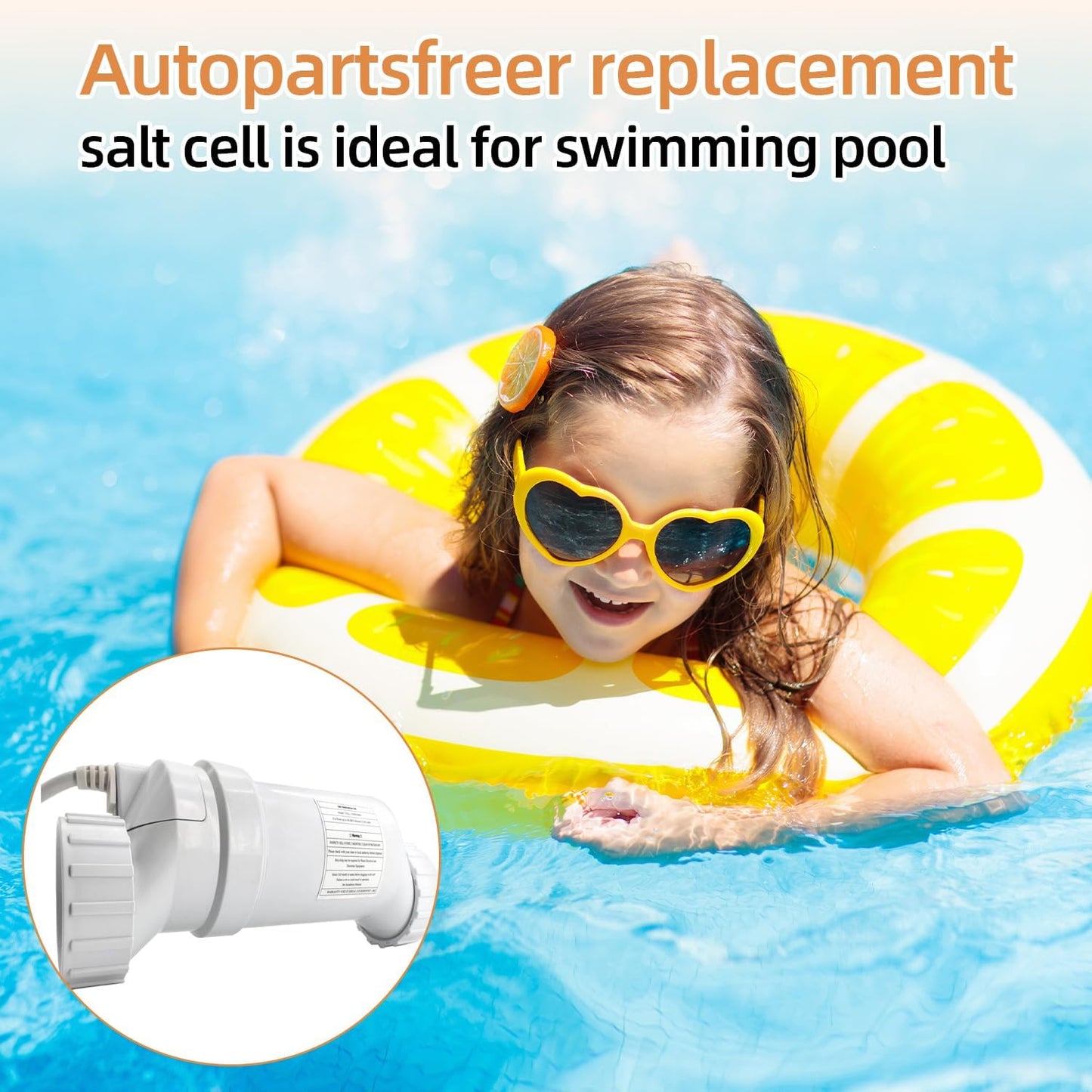 Autopartsfreer Pool Chlorinator Salt Cell, Compatible with Hayward T-CELL-15 W3T-CELL-15, for Salt Water Pool Chlorine Generator Systems, Up to 10,000 Hours Theoretical Service Life
