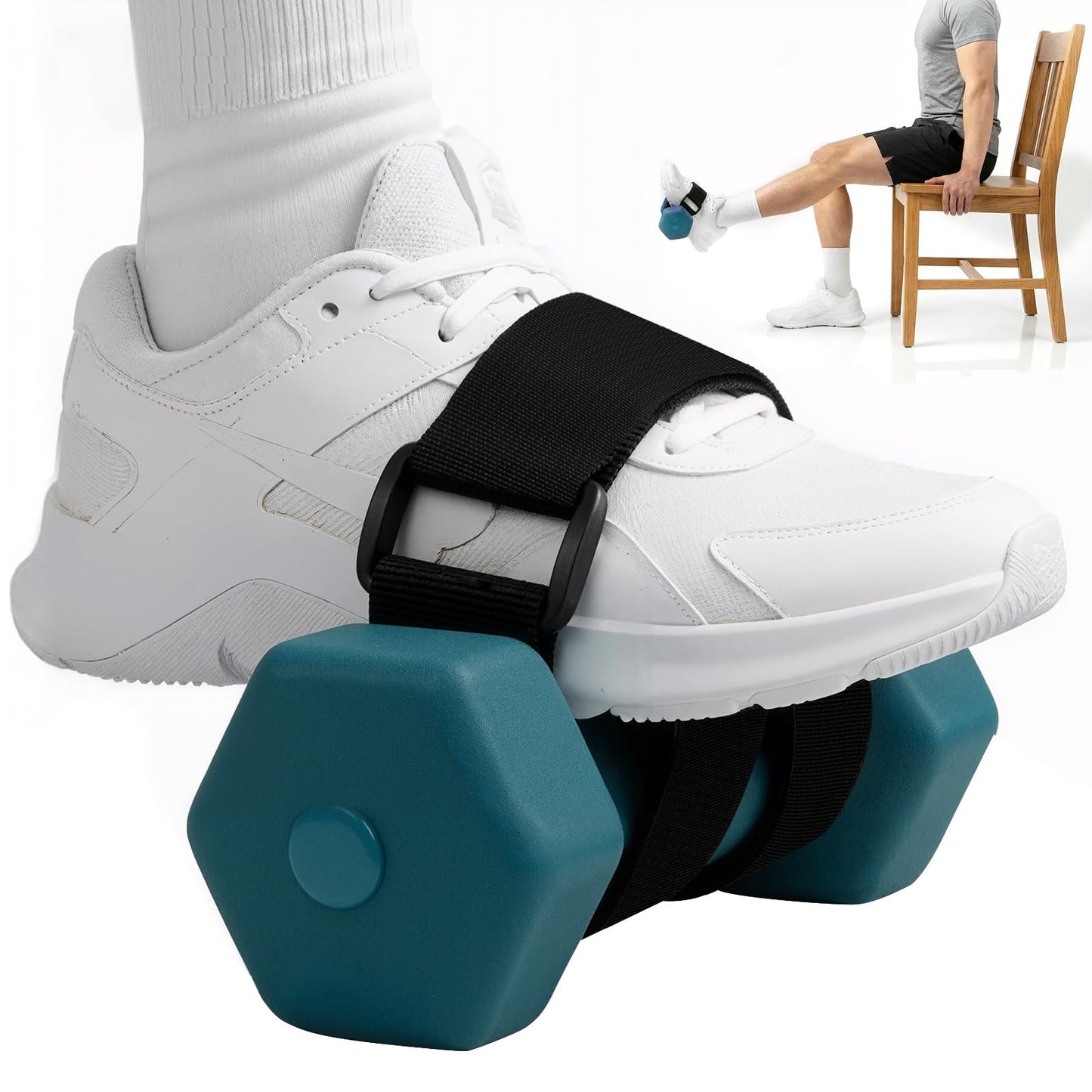 Dumbbell Foot Attachment,Glute Kickbacks & Leg Workouts,Tibialis Trainer, Adjustable Ankle Weights, Leg Workouts at Home for Hip Flexors,Ankle Straps for Weight Lifting,Foot Weight Training Equipment