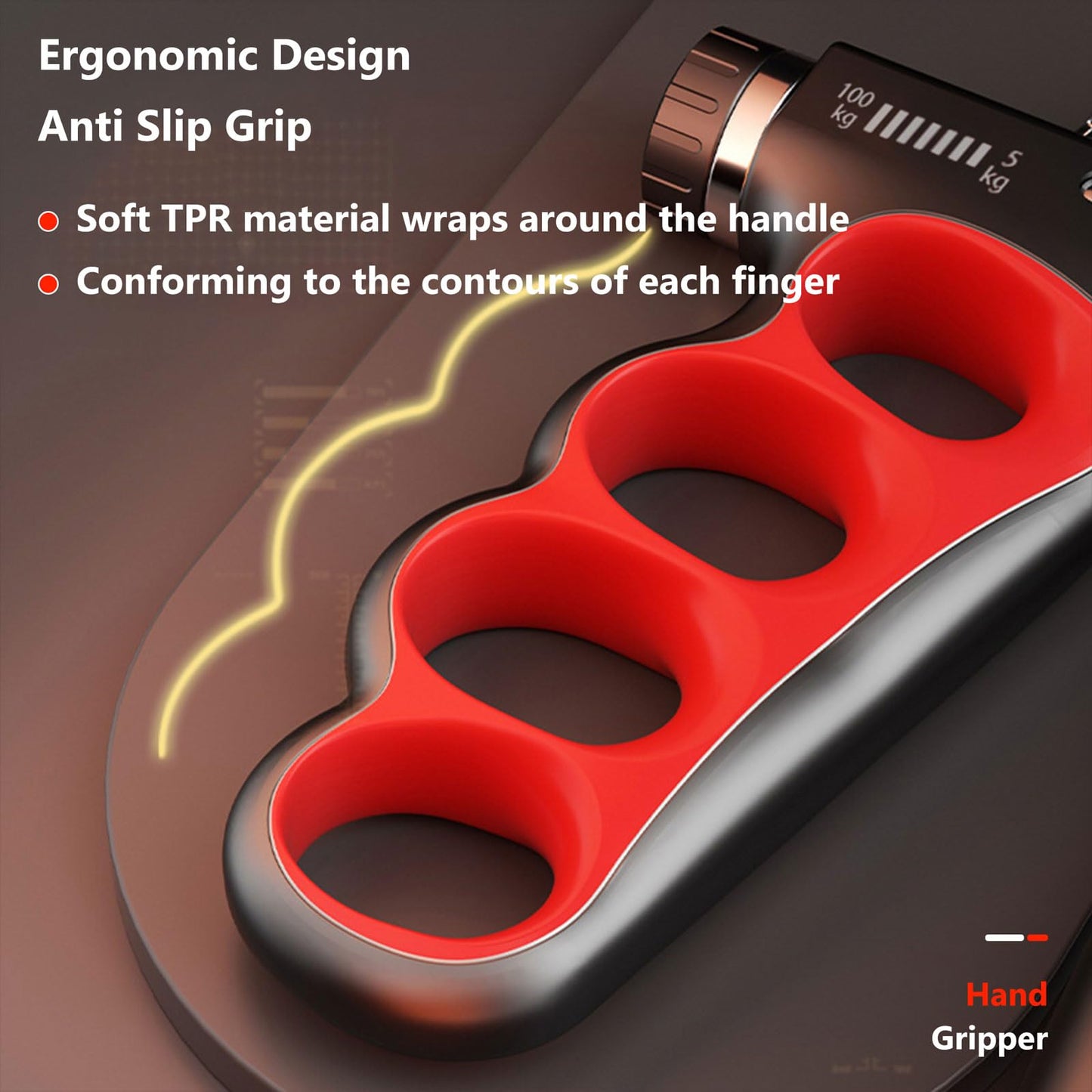 Grip Strength Trainer Forearm Strengthener, 11-220 lbs Adjustable Resistance, Automatic Counting, Ergonomic Design, Ideal Device for Grip Strengthening, Arthritis Relief, Hand Physical Therapy & Rehab