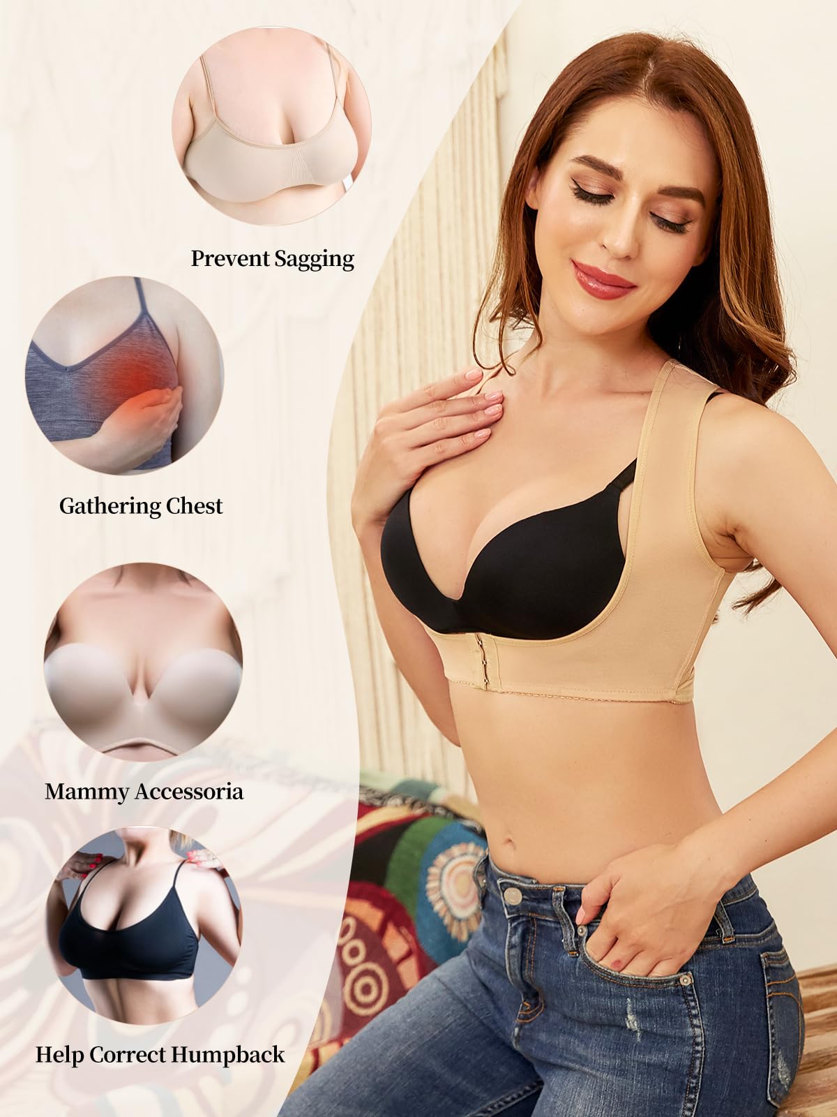 JOYSHAPER Chest Brace Up Women Posture Corrector Back Support Shapewear Breast X Strap Bra Support Shaper Vest Tops