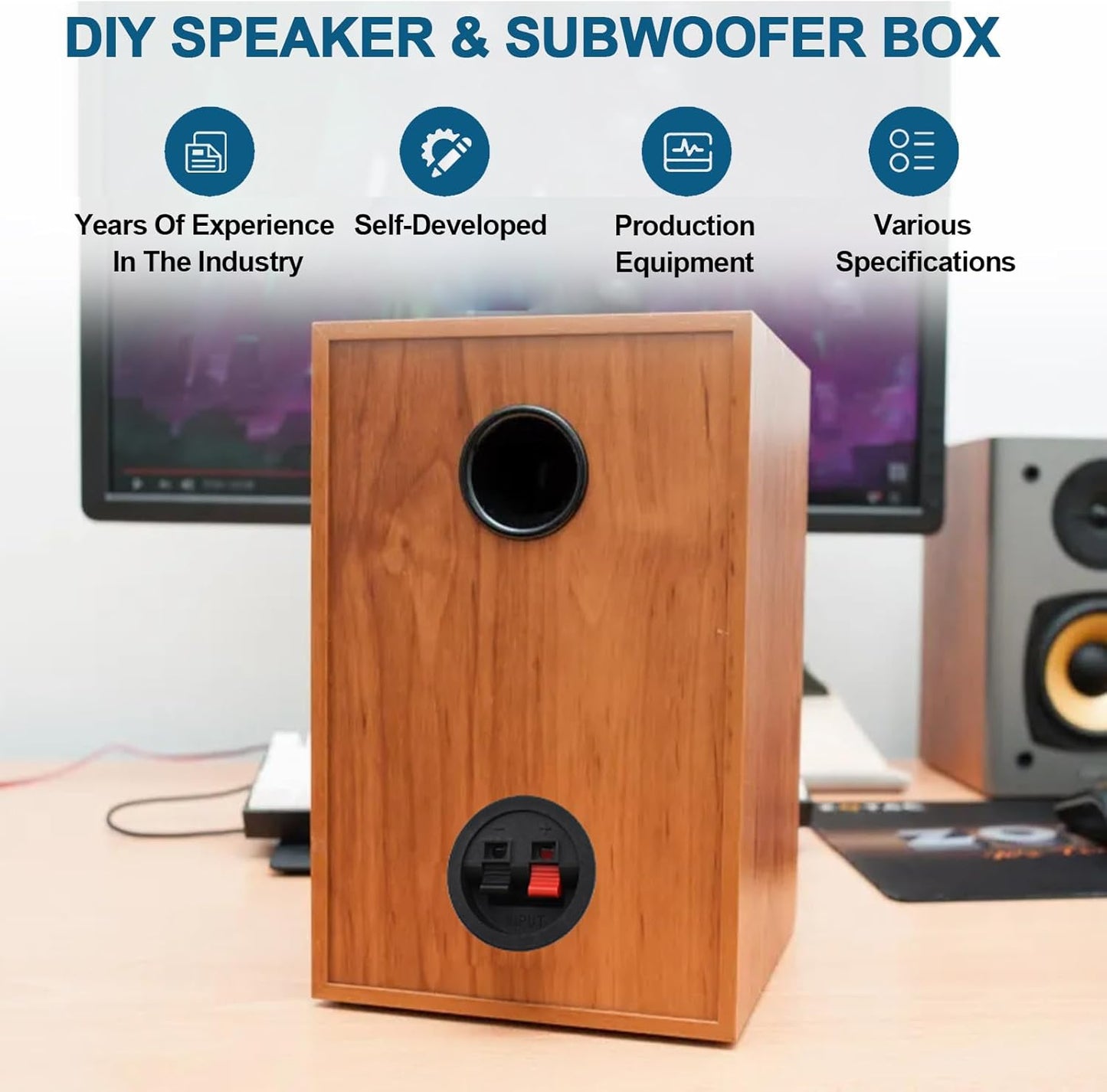 UBANU 2 Pack Speaker Box Terminal Cup, Round Spring Subwoofer Box Terminals Binding Post Wire Connector for Car Speaker