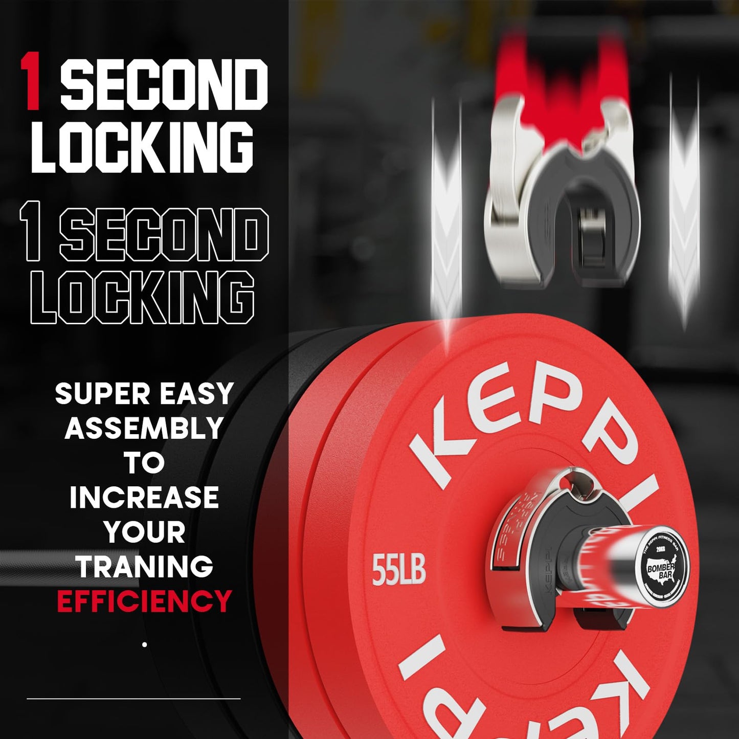 Olympic Barbell Clamps 2 Inch (Pair) - Quick Release Magnetic Barbell Clips with Anti Slip Grip，Aluminum Magnetic Weight Clips for Workout Weightlifting Fitness Training Gym