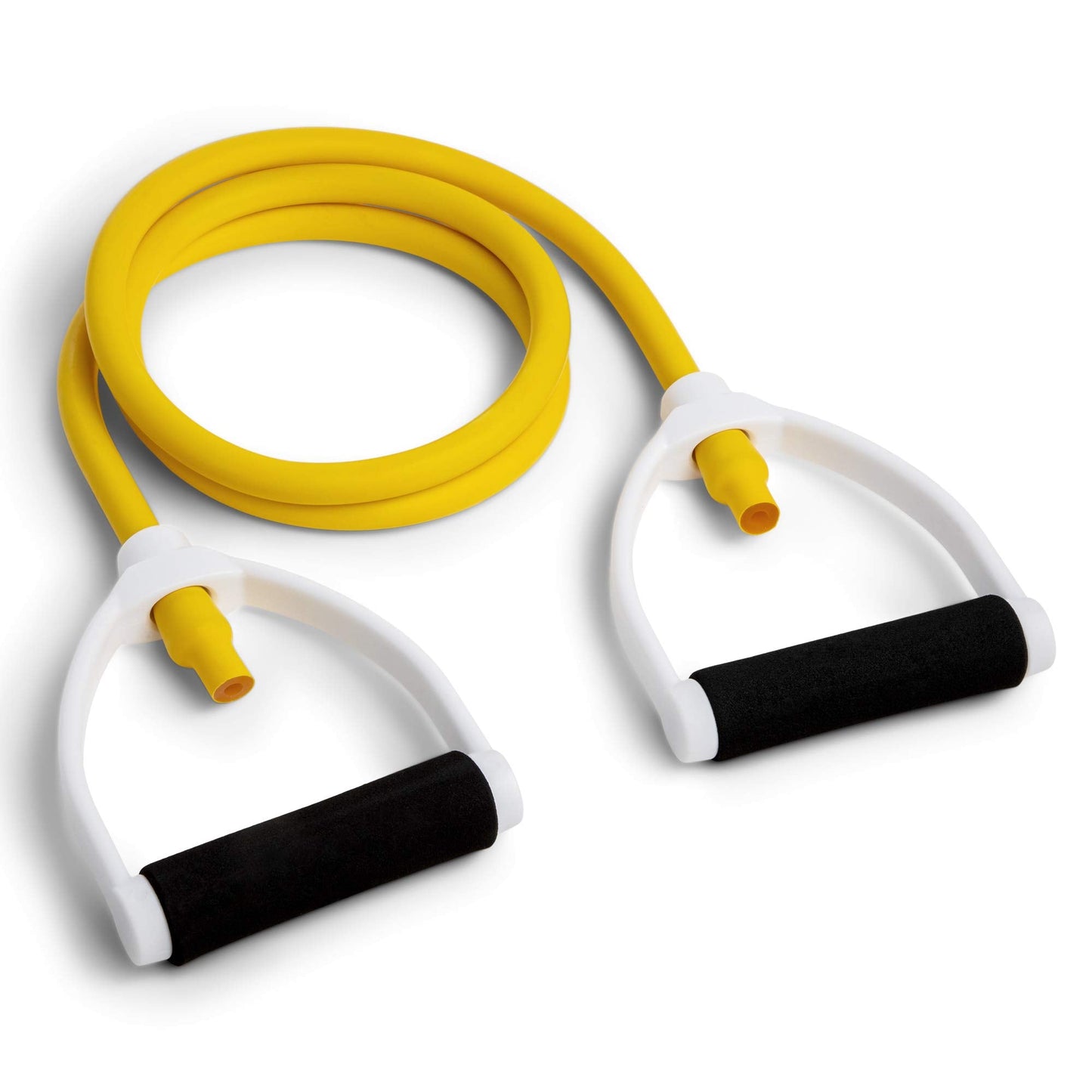 Champion Sports Resistance Tube Bands for Men and Women, Durable Stretch Fitness Band for Strength Training, Stretching, Rehabilitation- Premium Home Workout Equipment- 70 Lbs Resistance Tubing-Yellow