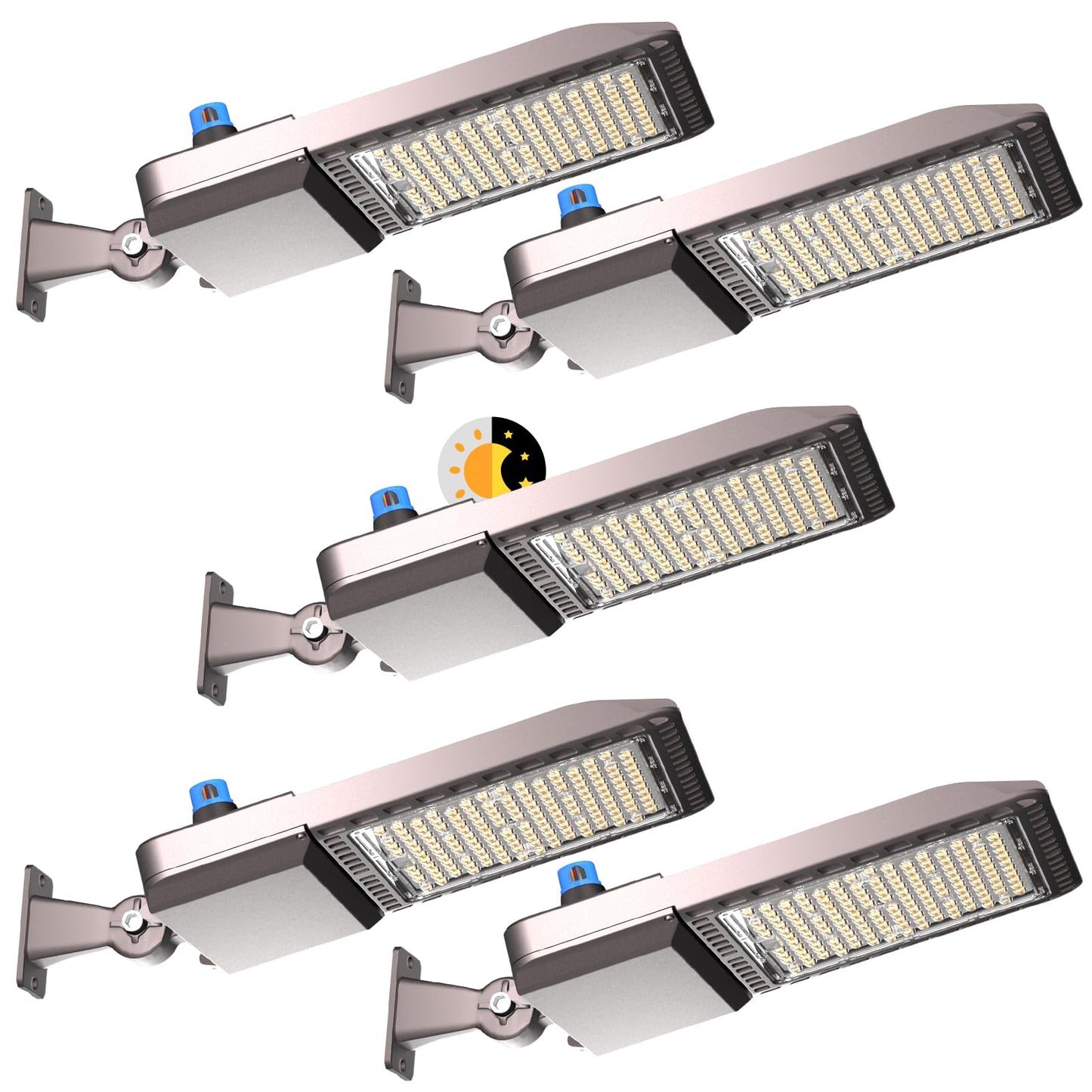 Lightdot 240W LED Parking Lot Lights Outdoor(60000LM Eqv 1000W HPS) 5000K Parking Lot Light Commercial, AC100-277V IP65 Led Pole Light Arm Mount with Photocell for Driveway Street Garage Yard-5Pack
