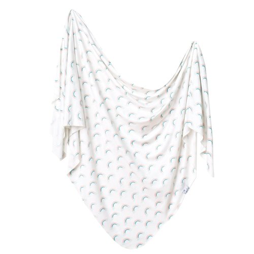 Copper Pearl Large Premium Knit Baby Swaddle Receiving Blanket Rainbows Daydream