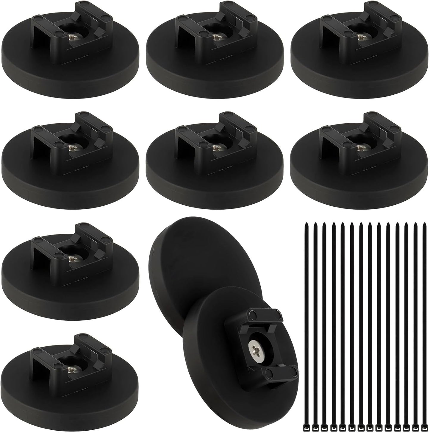 10 43mm 50 Magnetic Zip Tie Mount Wire Cable Holder, Include Pcs Magnetic Cable Zip Tie Base with Pcs Heavy Duty Zip