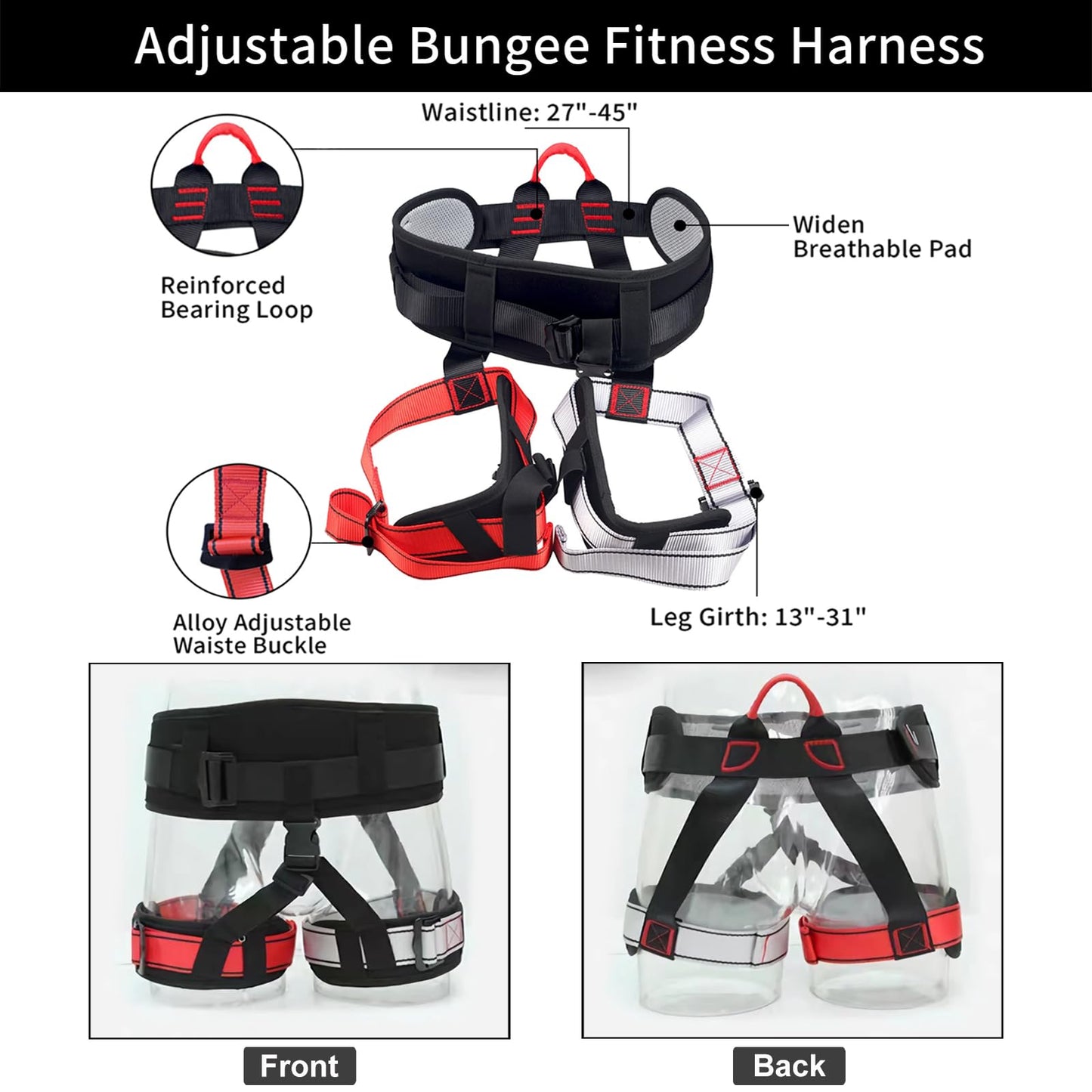 PRIOR FITNESS Bungee Fitness Set, Professional 4D Flying Exercise Bungee Kit with Rigging Hardware Heavy Duty Bungee Dance Rope Sturdy Antigravity Bungee Workout Equipment for Home Gym Studio XXXXL